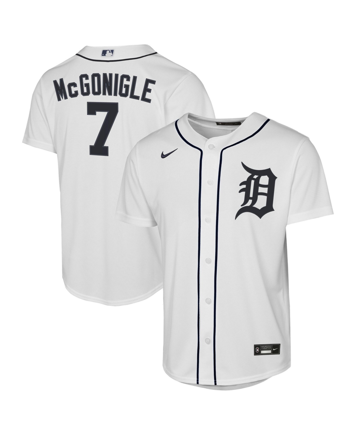 Nike Big Boys and Girls Kevin McGonigle White Detroit Tigers Home Replica Jersey