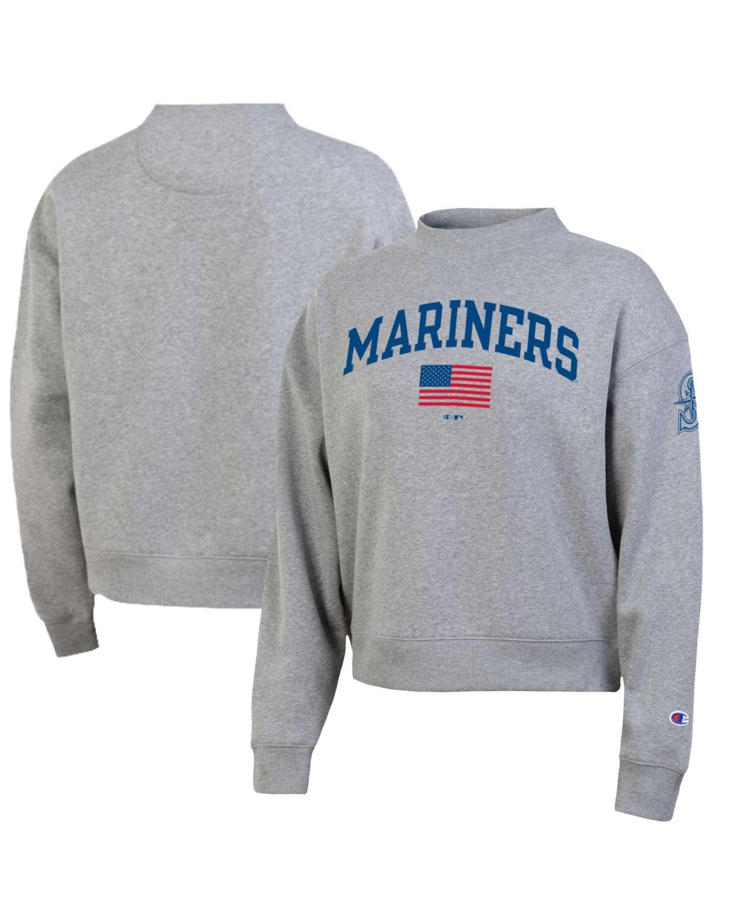 Women's Seattle Mariners Americana Triumph Fleece Tri-Blend Graphic Sweatshirt
