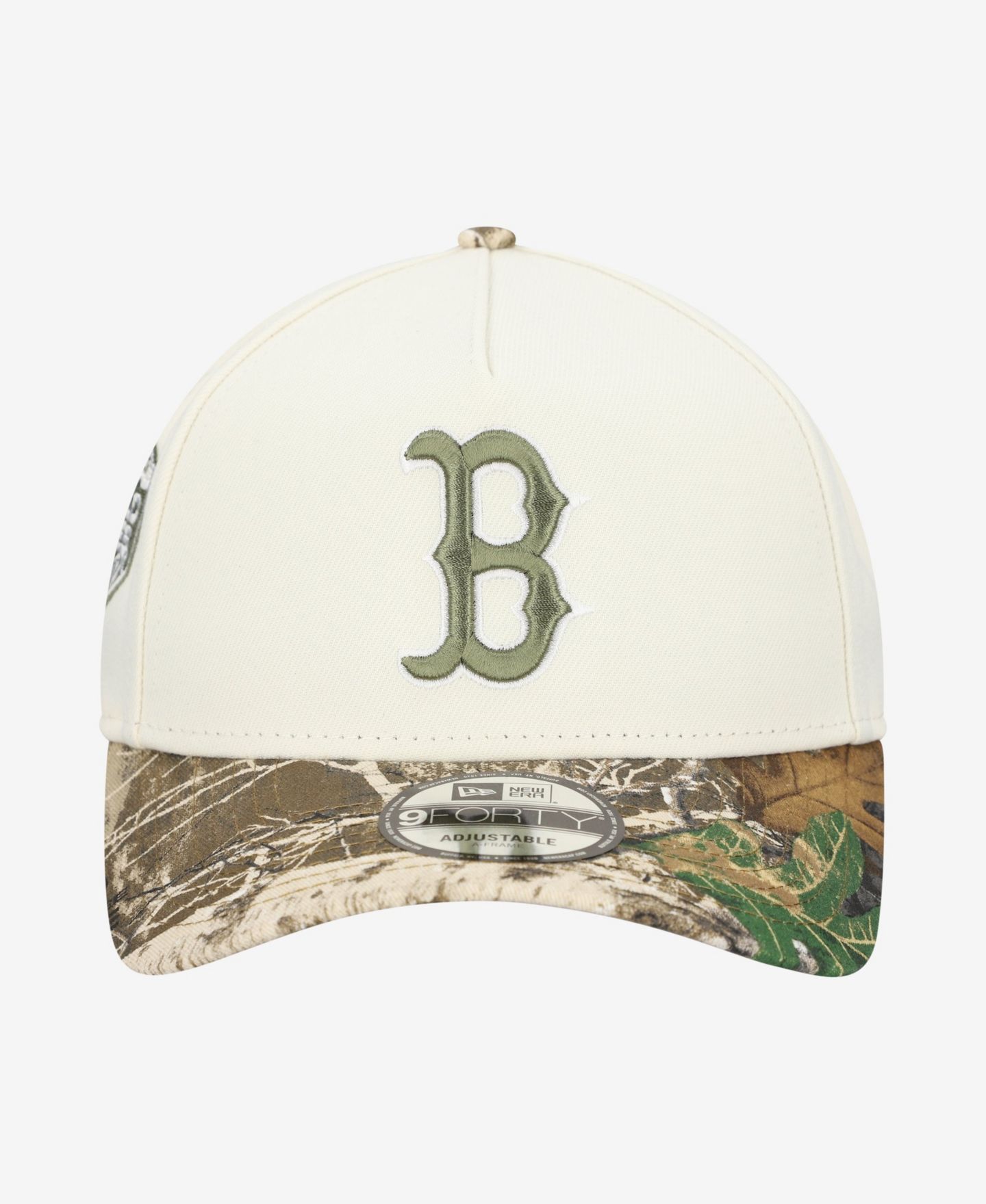 Мужская кепка New Era Khaki/Realtree Camo Boston Red Sox 9FORTY A-Frame Adjustable Hat — фото 4
