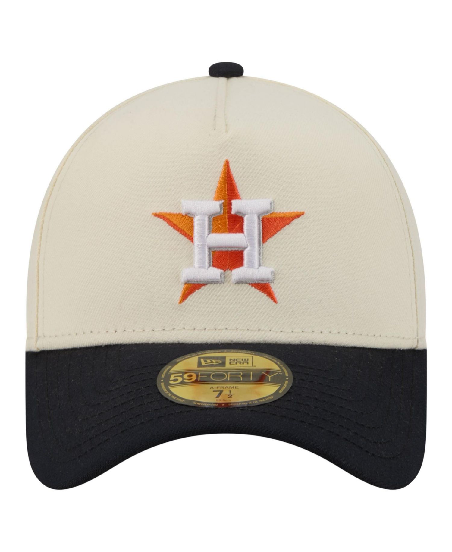 Men's Cream Houston Astros Chrome A-Frame 59FORTY Fitted Hat