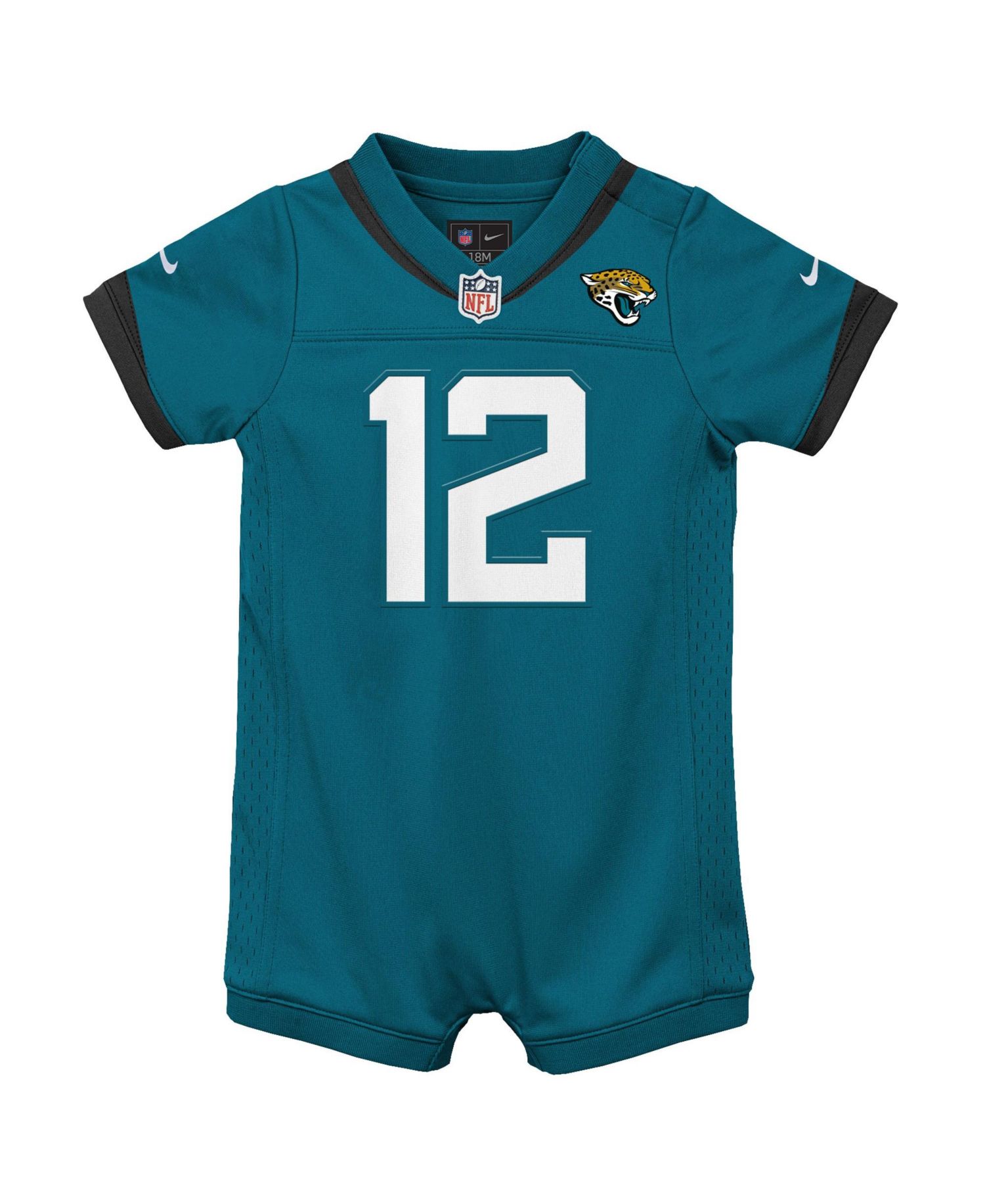 Baby Boys and Girls Travis Hunter Teal Jacksonville Jaguars Romper Game Jersey