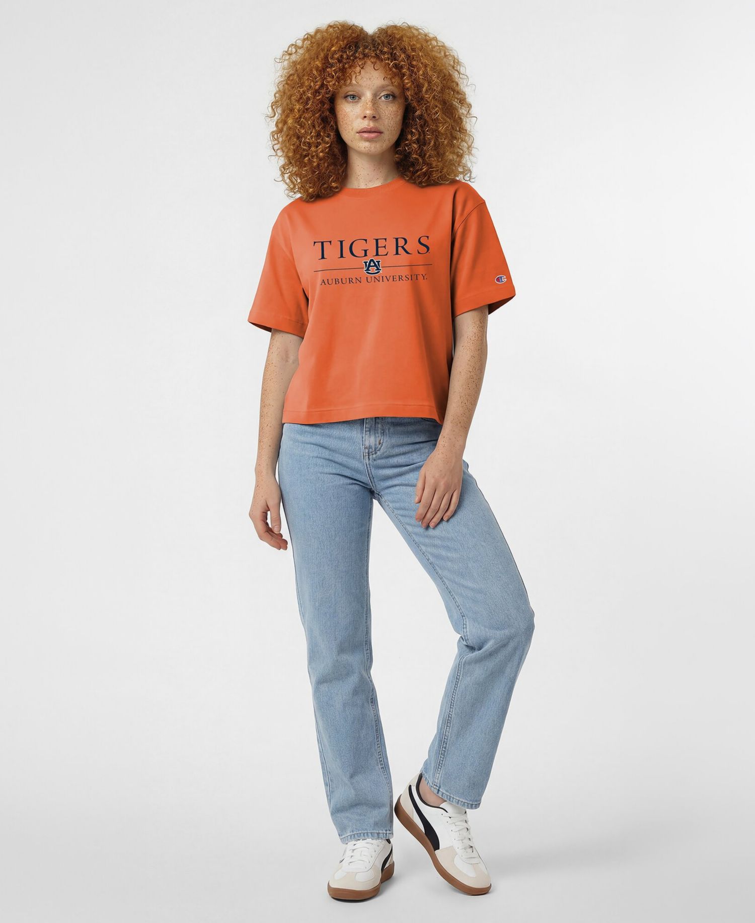 Women's Auburn Tigers Relaxed-Fit Cropped Wordmark T-Shirt