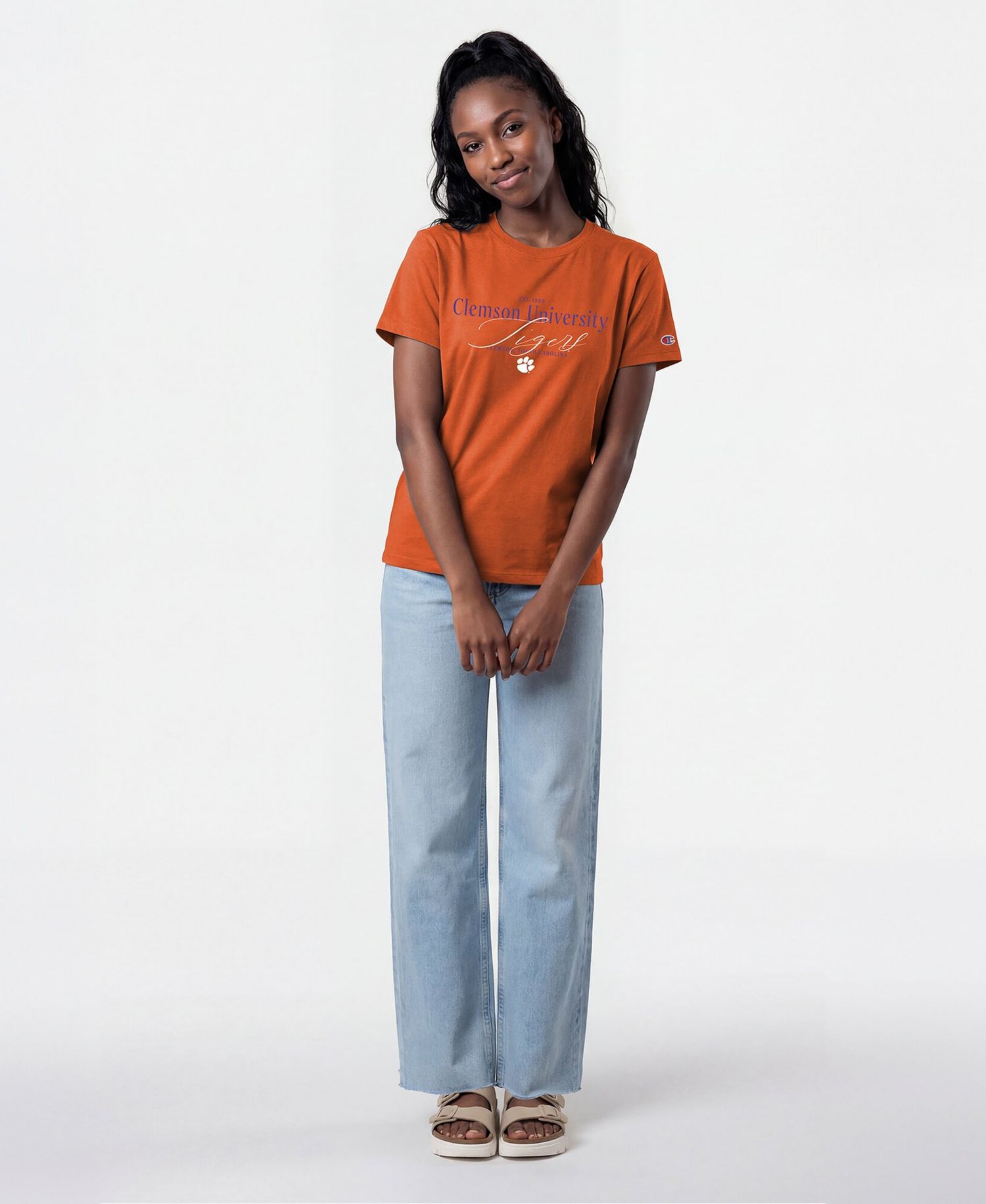 Women's Clemson Tigers Crewneck Cotton-Blend T-Shirt