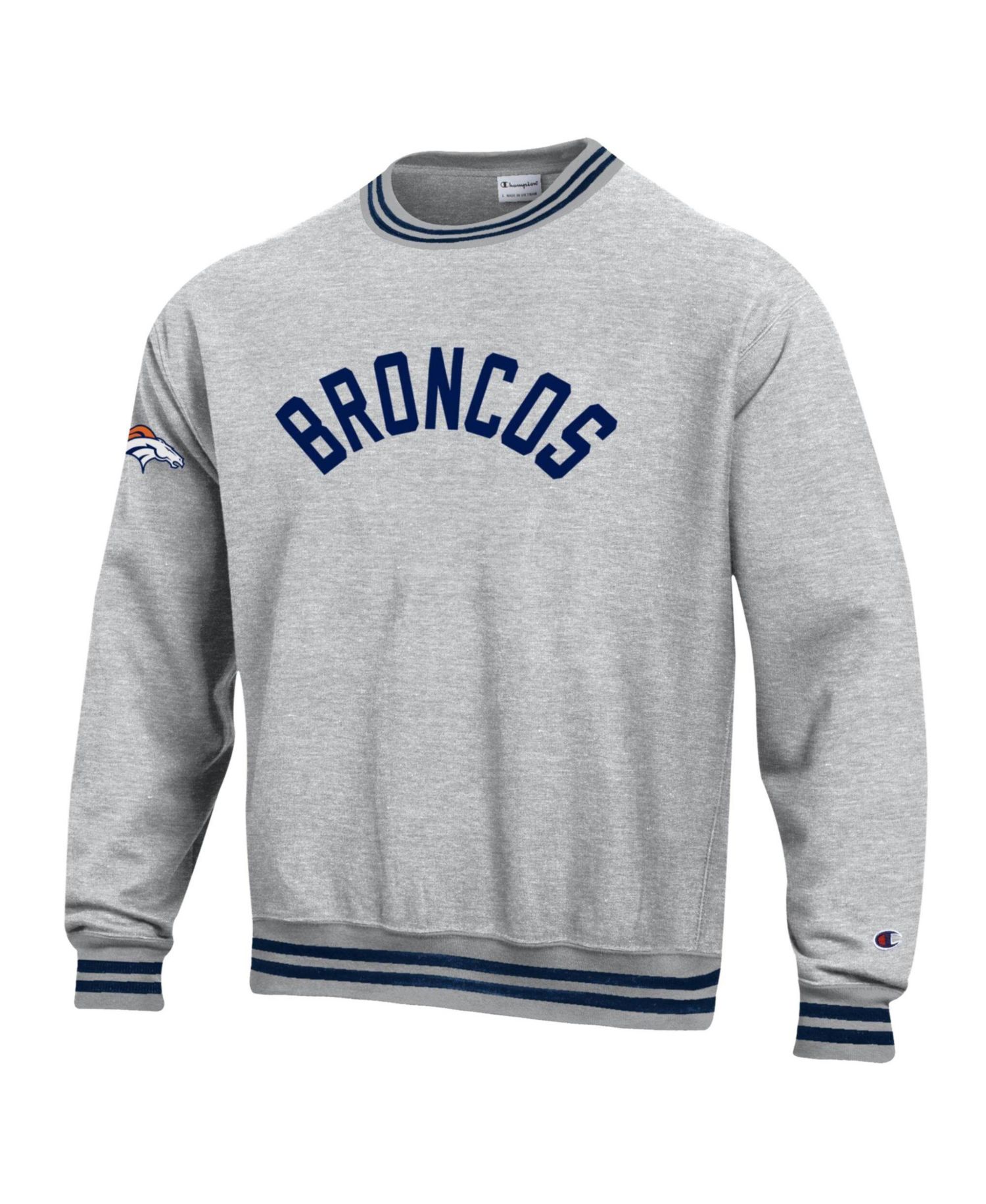 Men's Denver Broncos Reverse Weave Yarn Dye Heavyweight Sweatshirt
