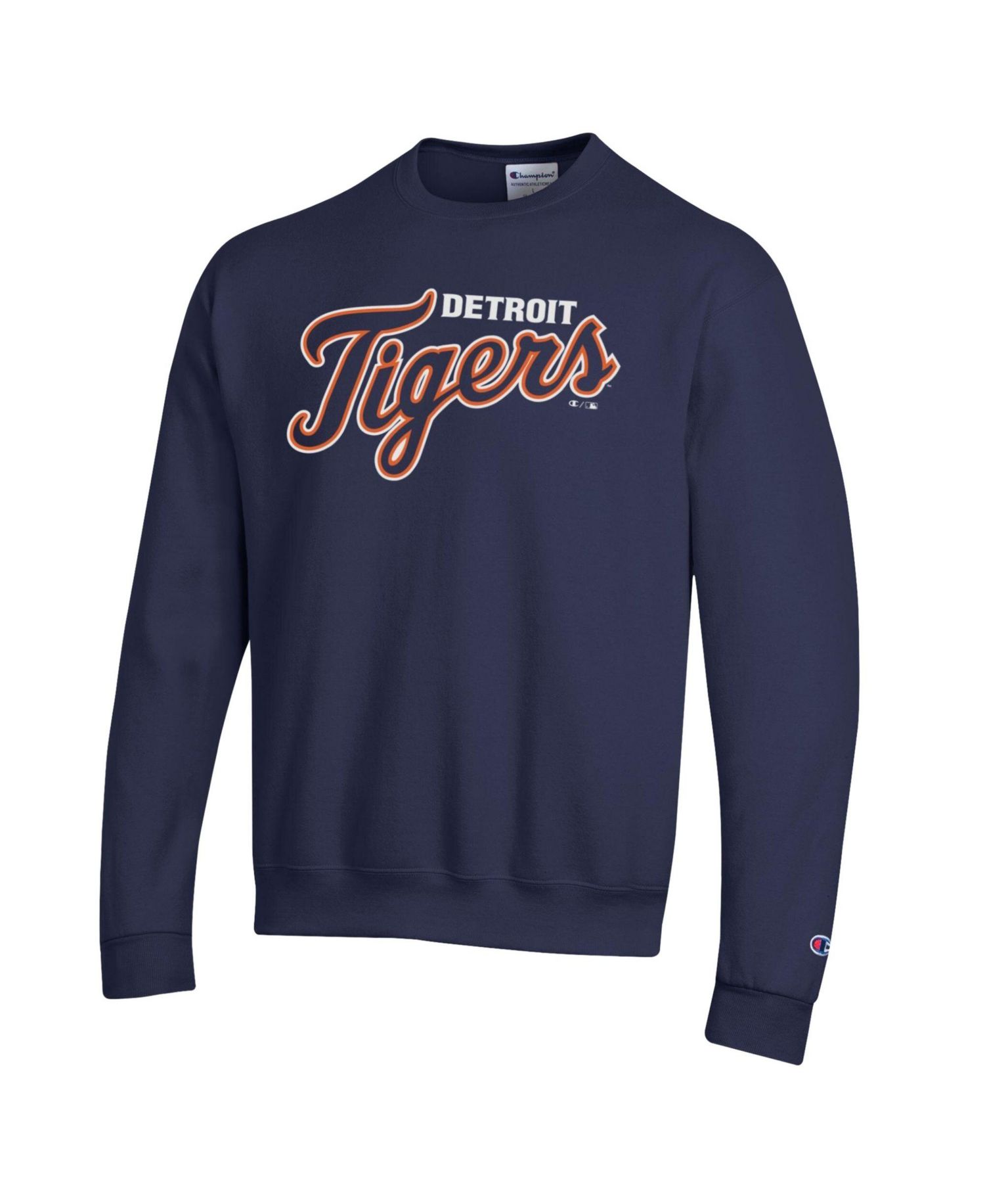 Men's Navy Detroit Tigers Powerblend Wordmark Sweatshirt