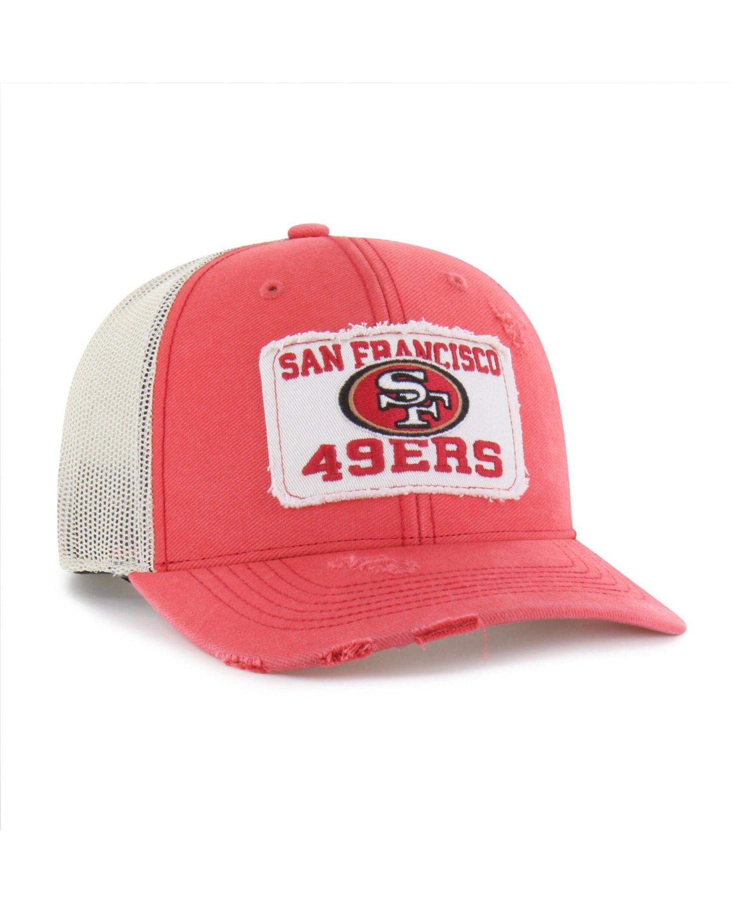 Men's Red San Francisco 49ers Egremont Well-Worn Adjustable Trucker Hat