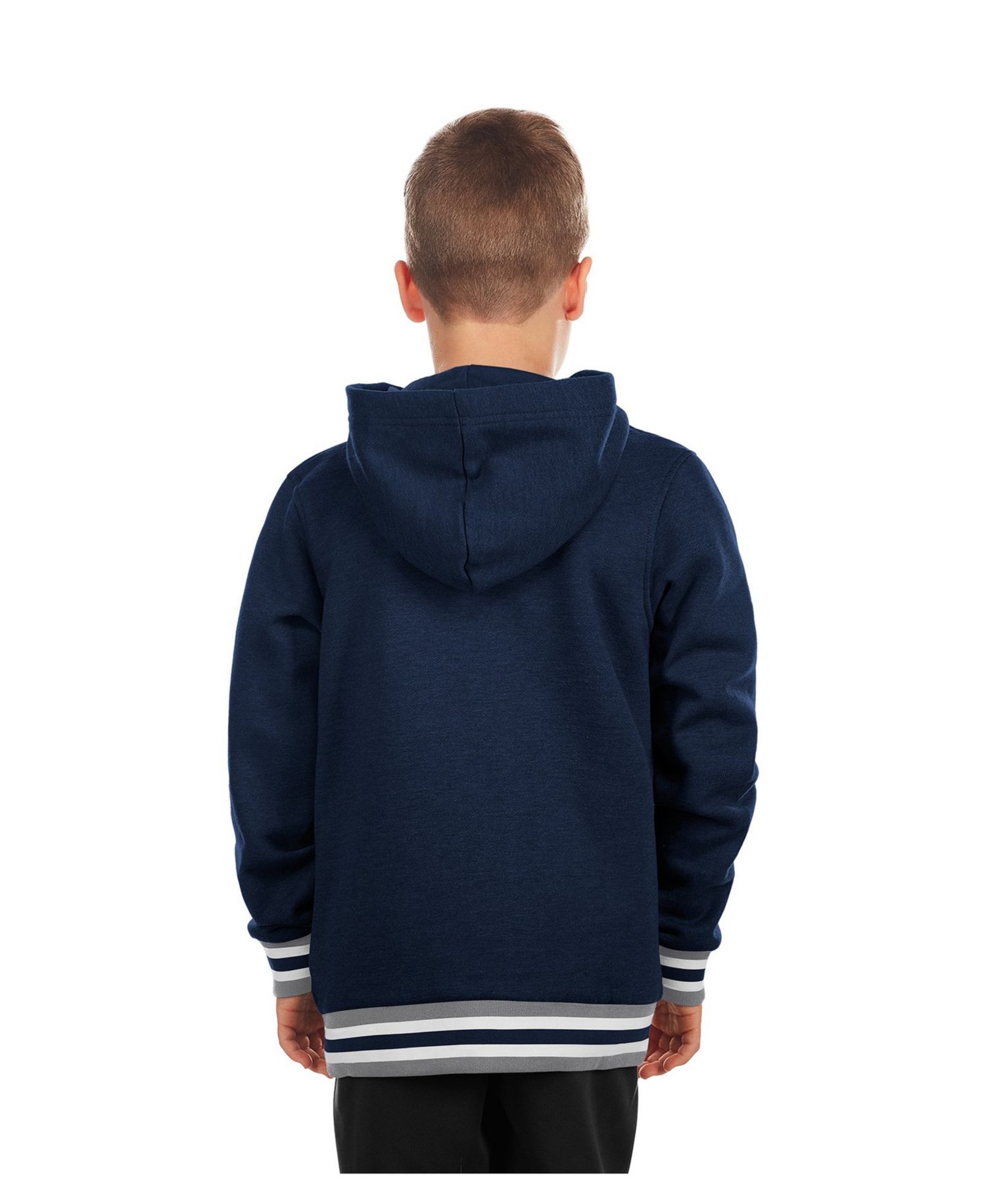 Big Boys and Girls Navy New York Yankees Knit Trim Pullover Hoodie