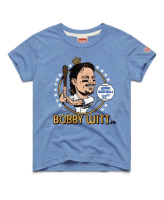 Big Boys and Girls Bobby Witt Jr. Light Blue Kansas City Royals Caricature Tri-Blend T-Shirt