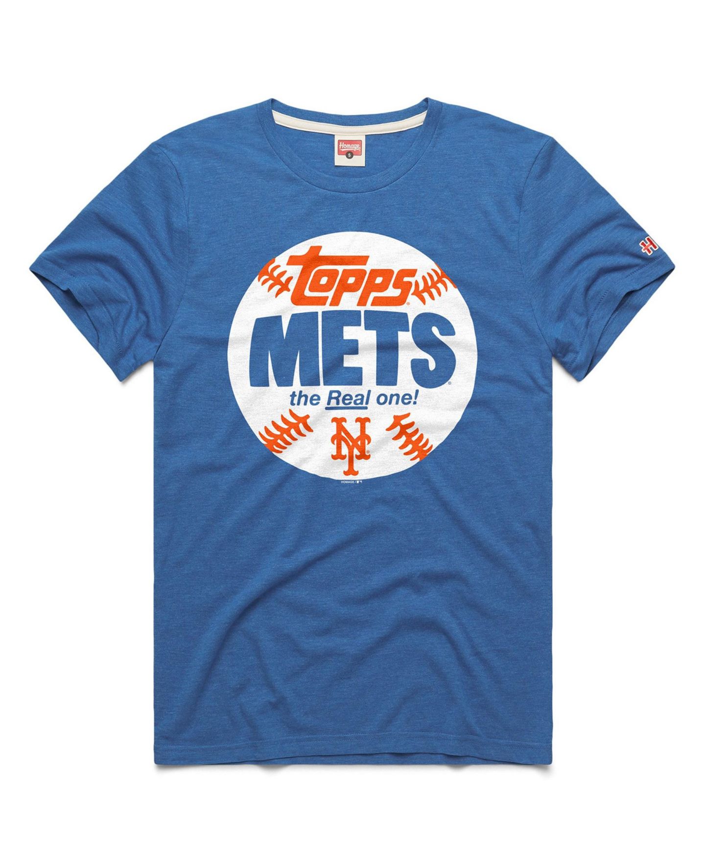 Мужская футболка Homage New York Mets MLB x Topps Baseball The Real One Tri-Blend — фото 1