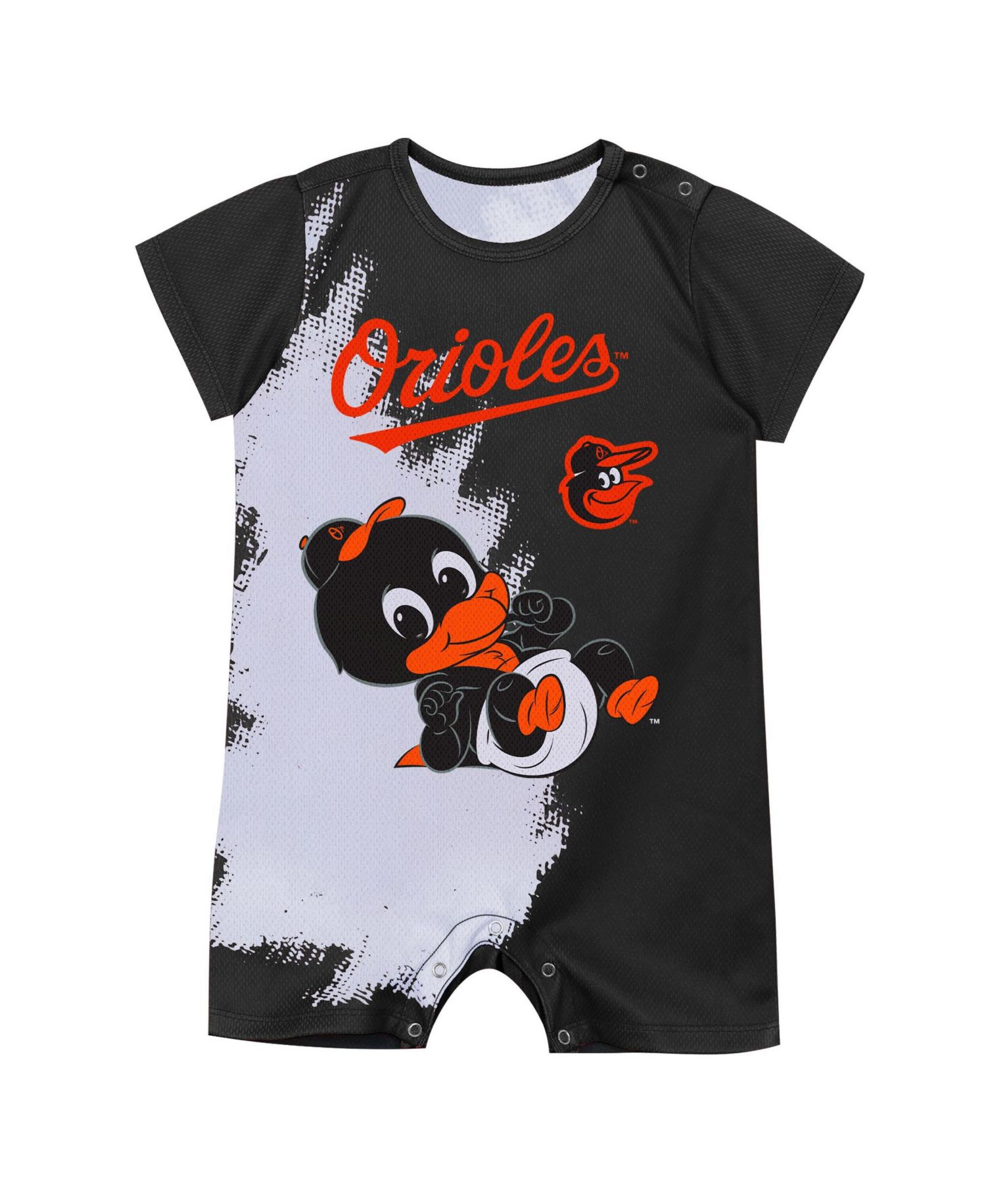 Baby Boys and Girls Black Baltimore Orioles Baby Mascot Bodysuit