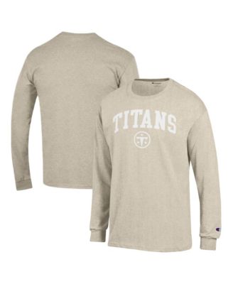 Men's Heather Oatmeal Tennessee Titans White Ink Jersey Long Sleeve T-Shirt