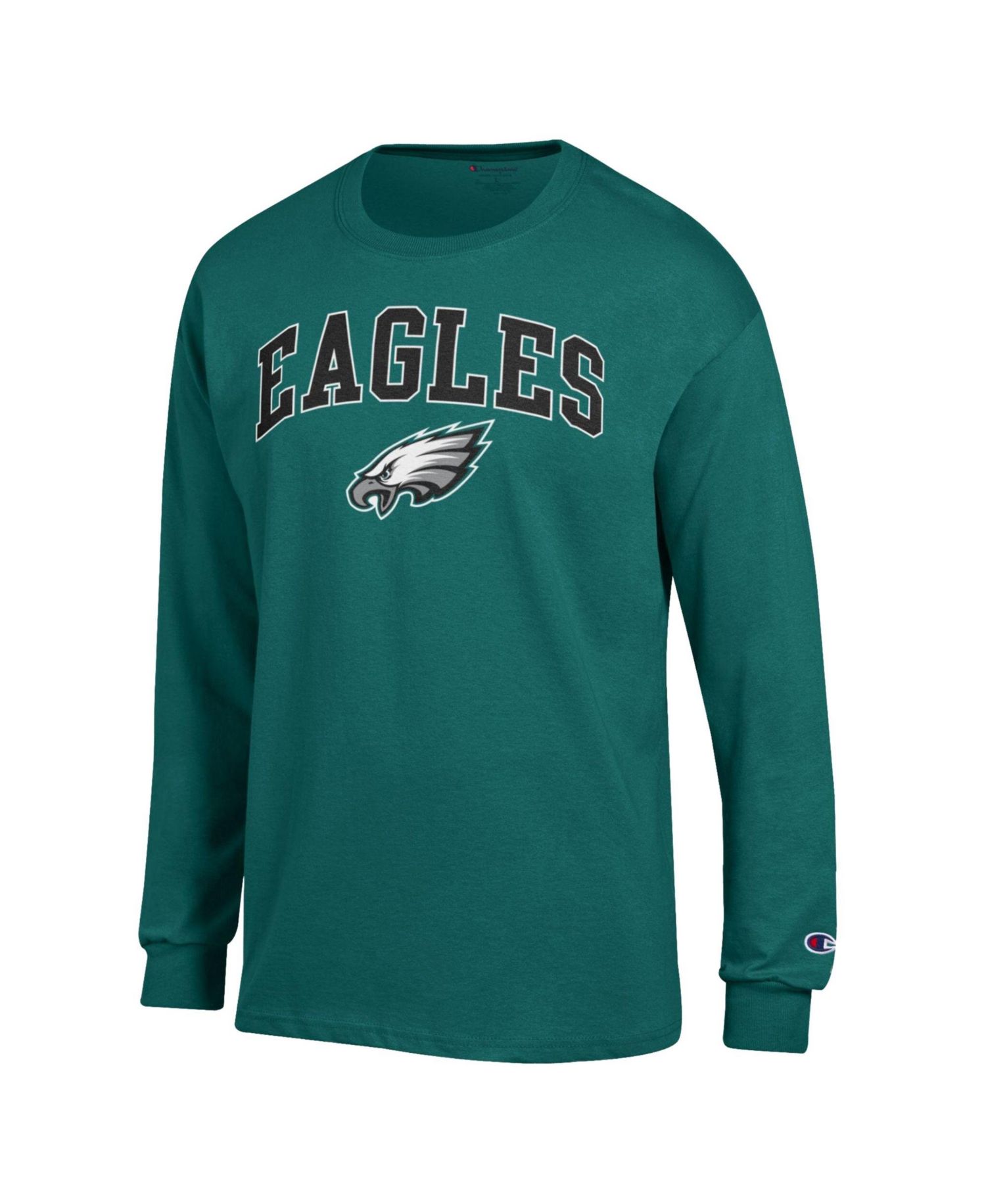 Men's Philadelphia Eagles Arch Over Logo Long-Sleeve Dropped-Shoulder T-Shirt