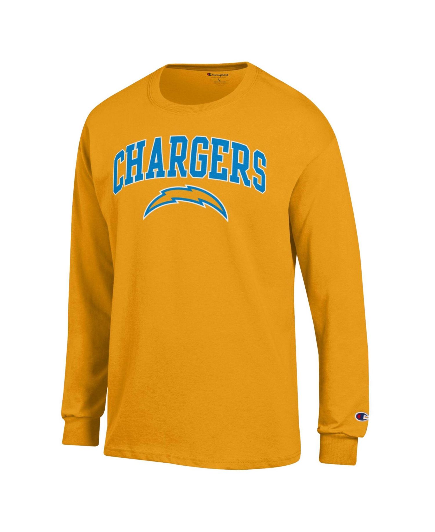 Men's Gold Los Angeles Chargers Arch Over Logo Long Sleeve T-Shirt