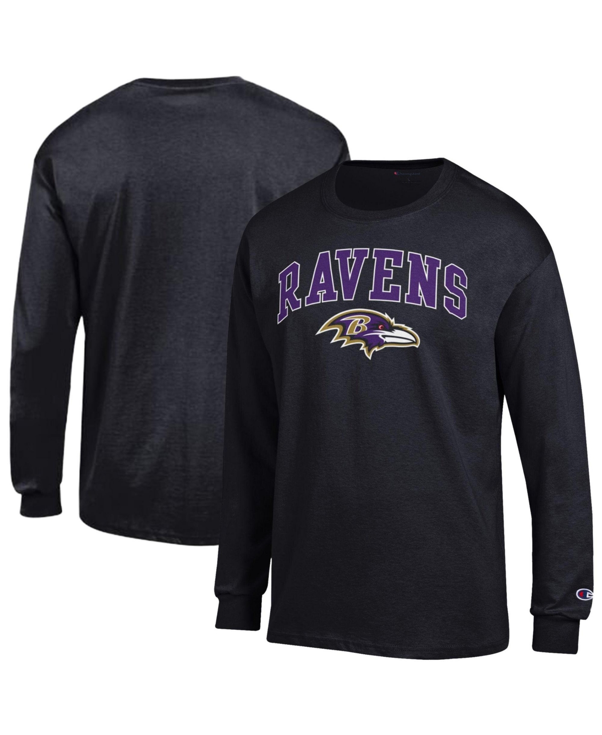 Champion Men's Black Baltimore Ravens Arch Over Logo Long Sleeve T-Shirt - Black