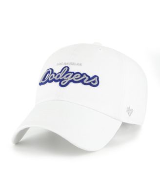 Women's White Los Angeles Dodgers Trendy Script Clean Up Adjustable Hat