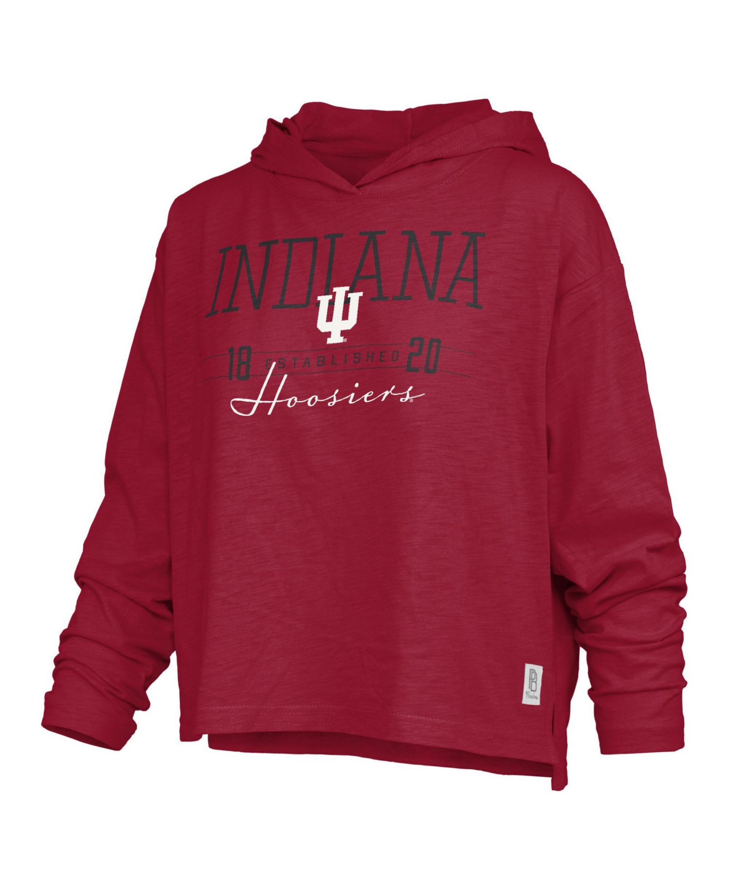 Women's Castillo Indiana Hoosiers Slub Long-Sleeve Hooded T-Shirt