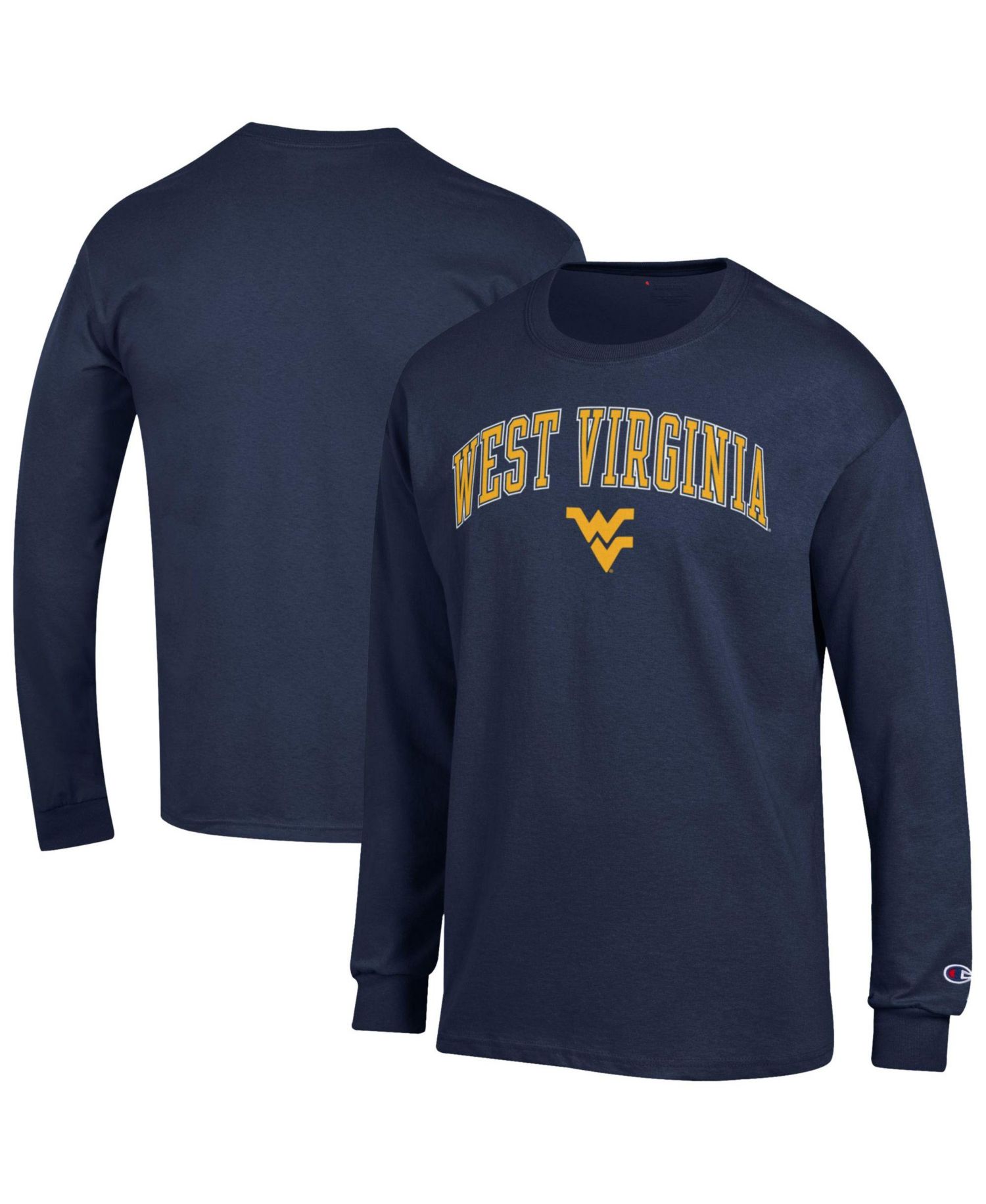 Men's White West Virginia Mountaineers Arch Over Logo Long Sleeve T-Shirt