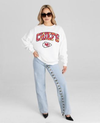Women's Kansas City Chiefs Sweet Play Oversized Drop Shoulder Sweatshirt