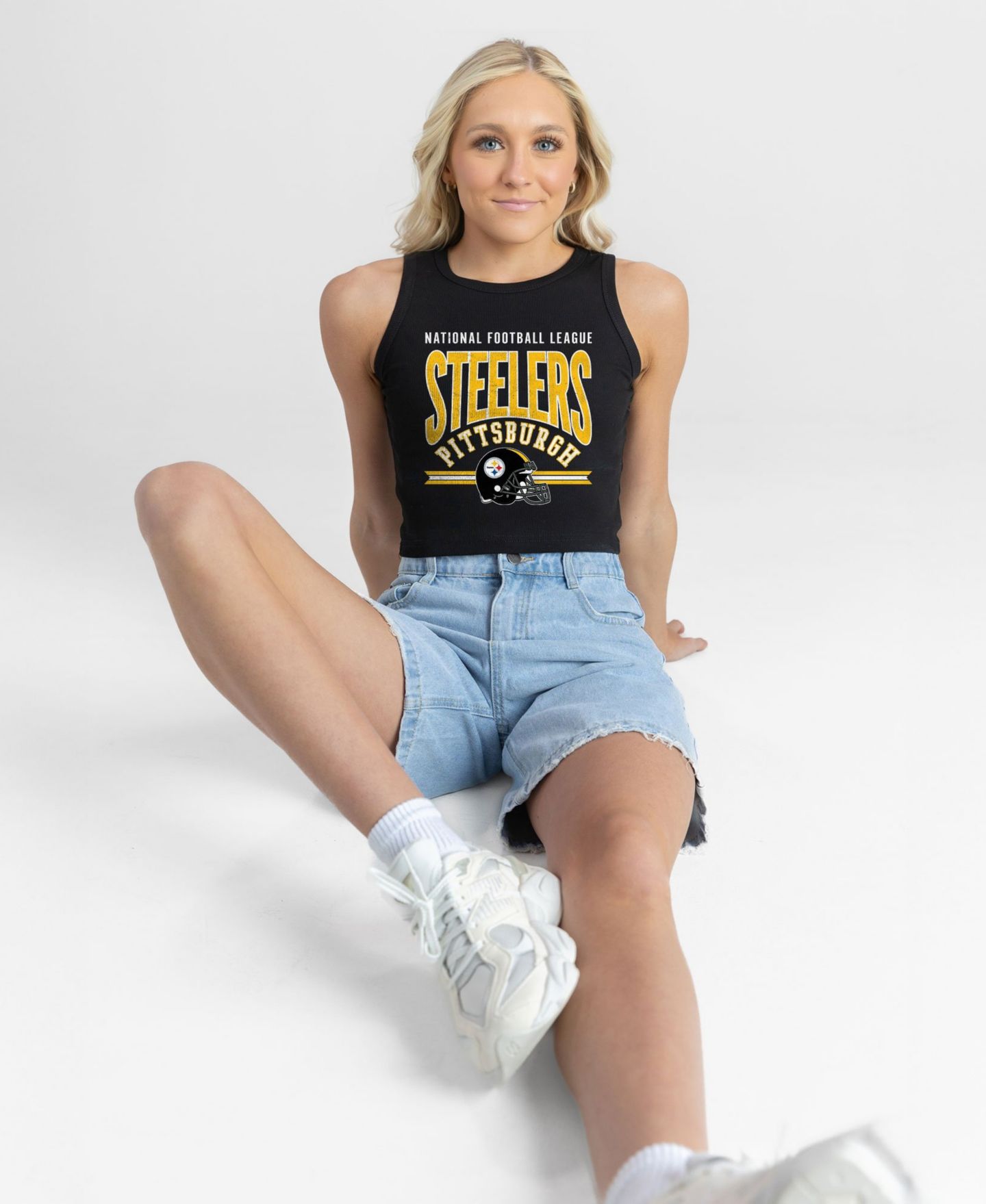 Женский топ Gameday Couture Pittsburgh Steelers Mic Drop Scoop Neck Ribbed Slim-Fit — фото 3