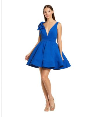 Women's Ieena Plunging V-Neck Bow Sleeveless Mini Dress