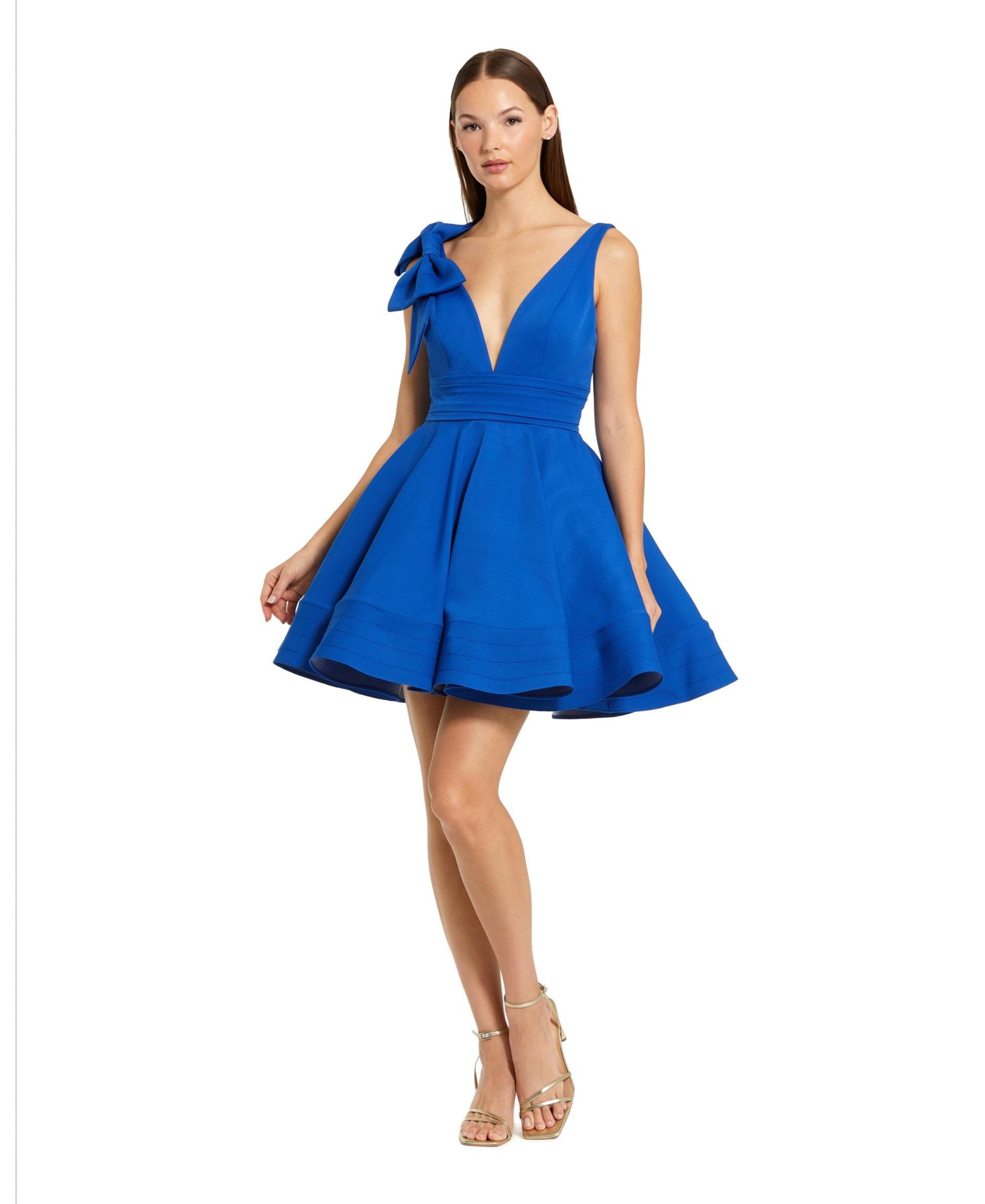 Women's Ieena Plunging V-Neck Bow Sleeveless Mini Dress