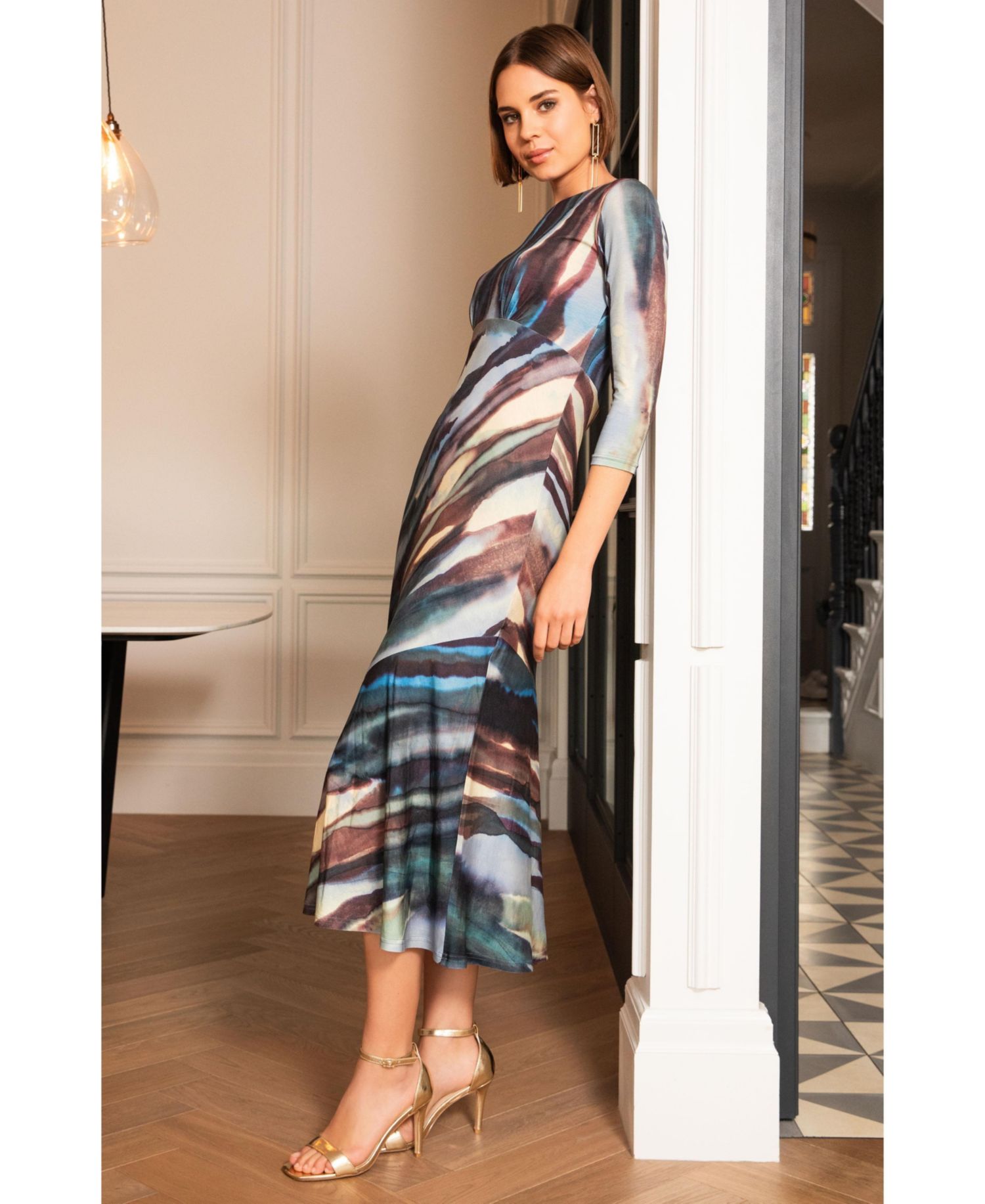 Women's Maxine Asymmetric Midi Boat Neck Dress