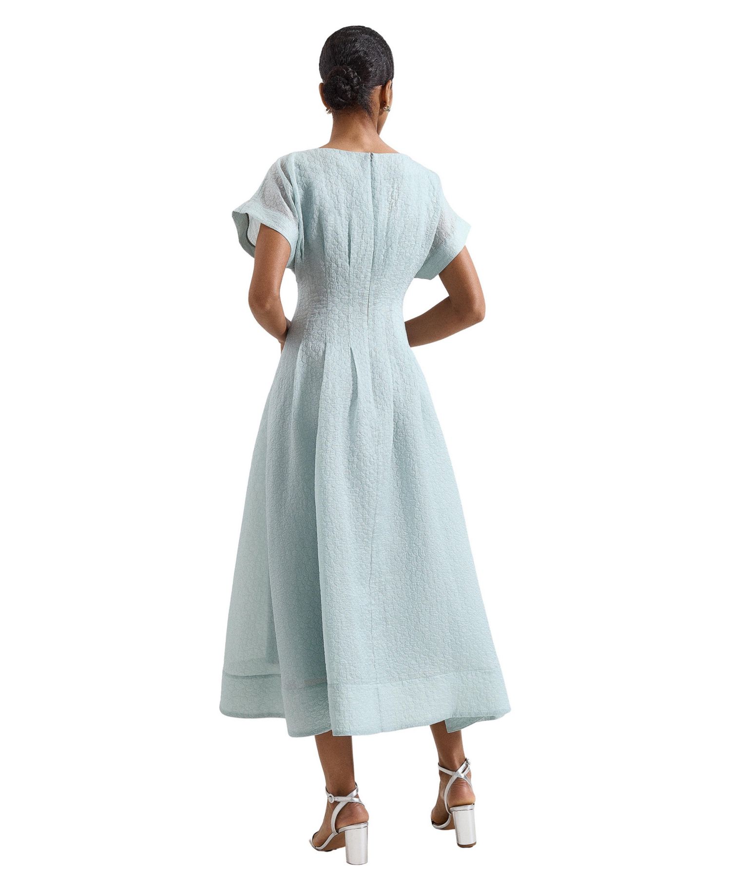 Women's Laya Boat Neck Short-Sleeve A-Line Midi Dress