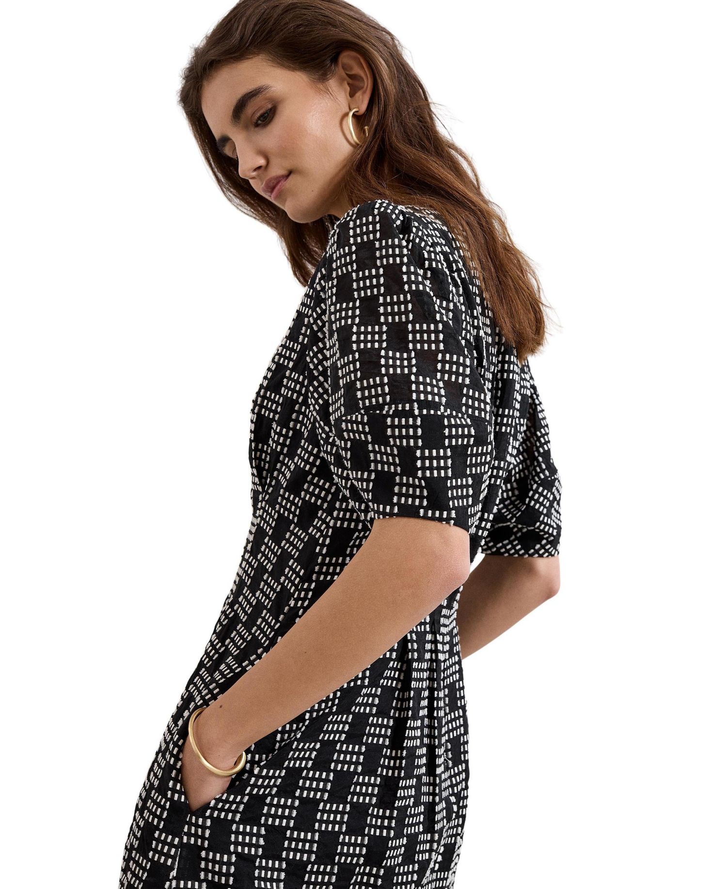 Women's Yasmine V-Neck Short-Sleeve Midi Dress