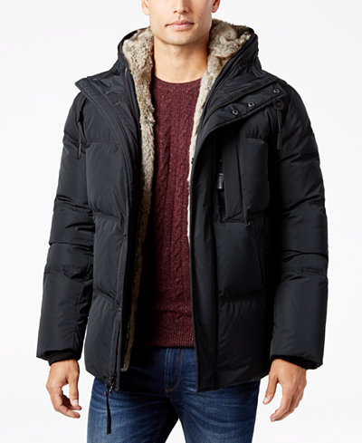 Andrew Marc Men's Hooded Faux-Fur Lined Quilted Jacket