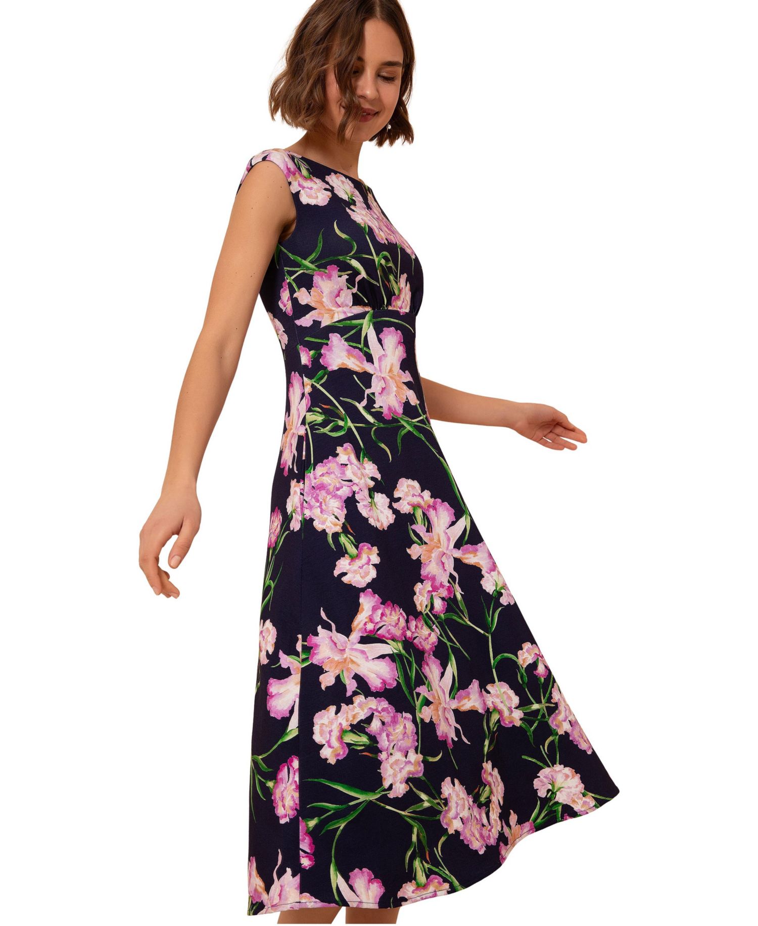Women's Luna Wedding-Guest Floral A-Line Midi Dress