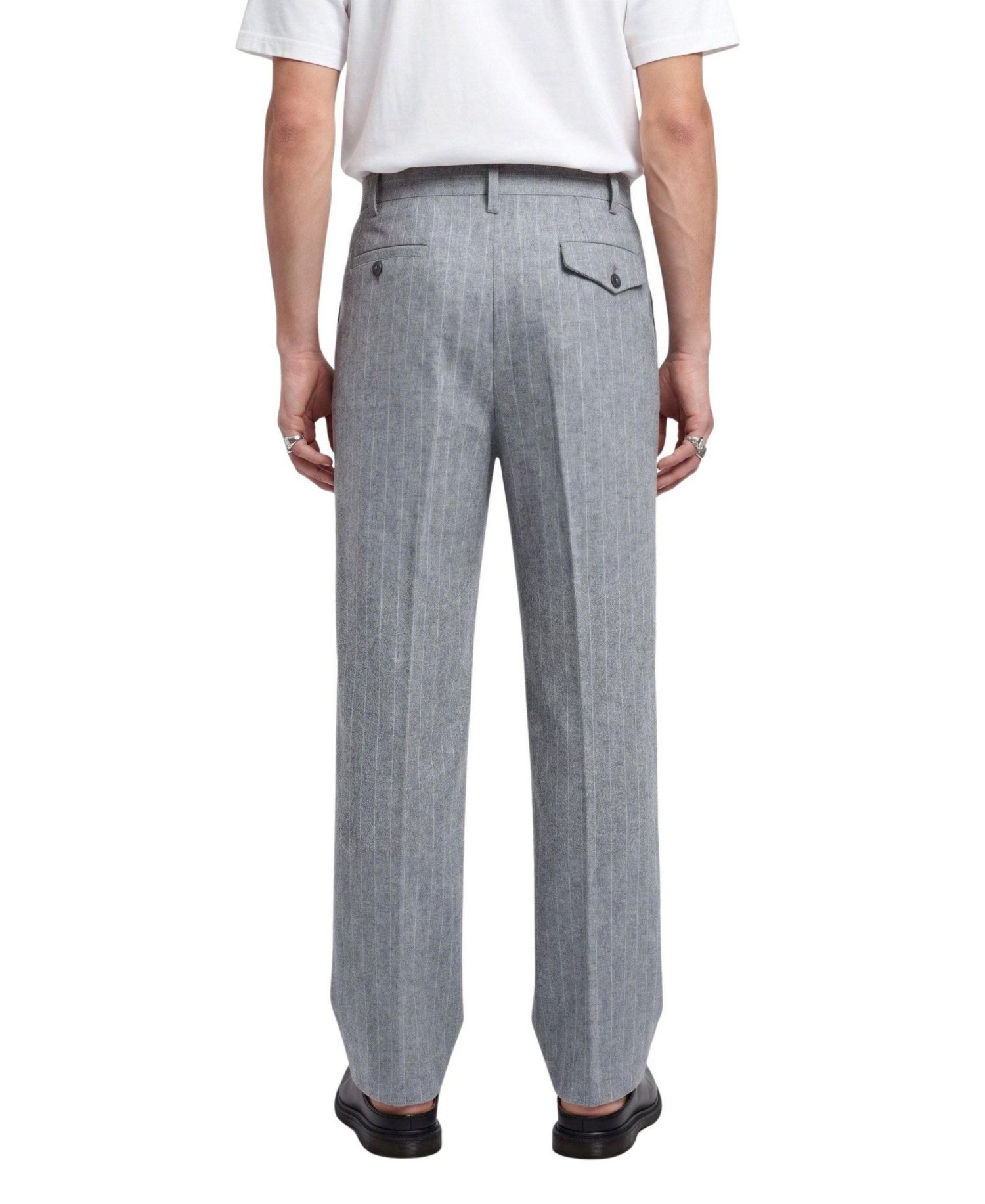 Men's Tyson Pinstripe Relaxed-Fit Wool Suit Trousers