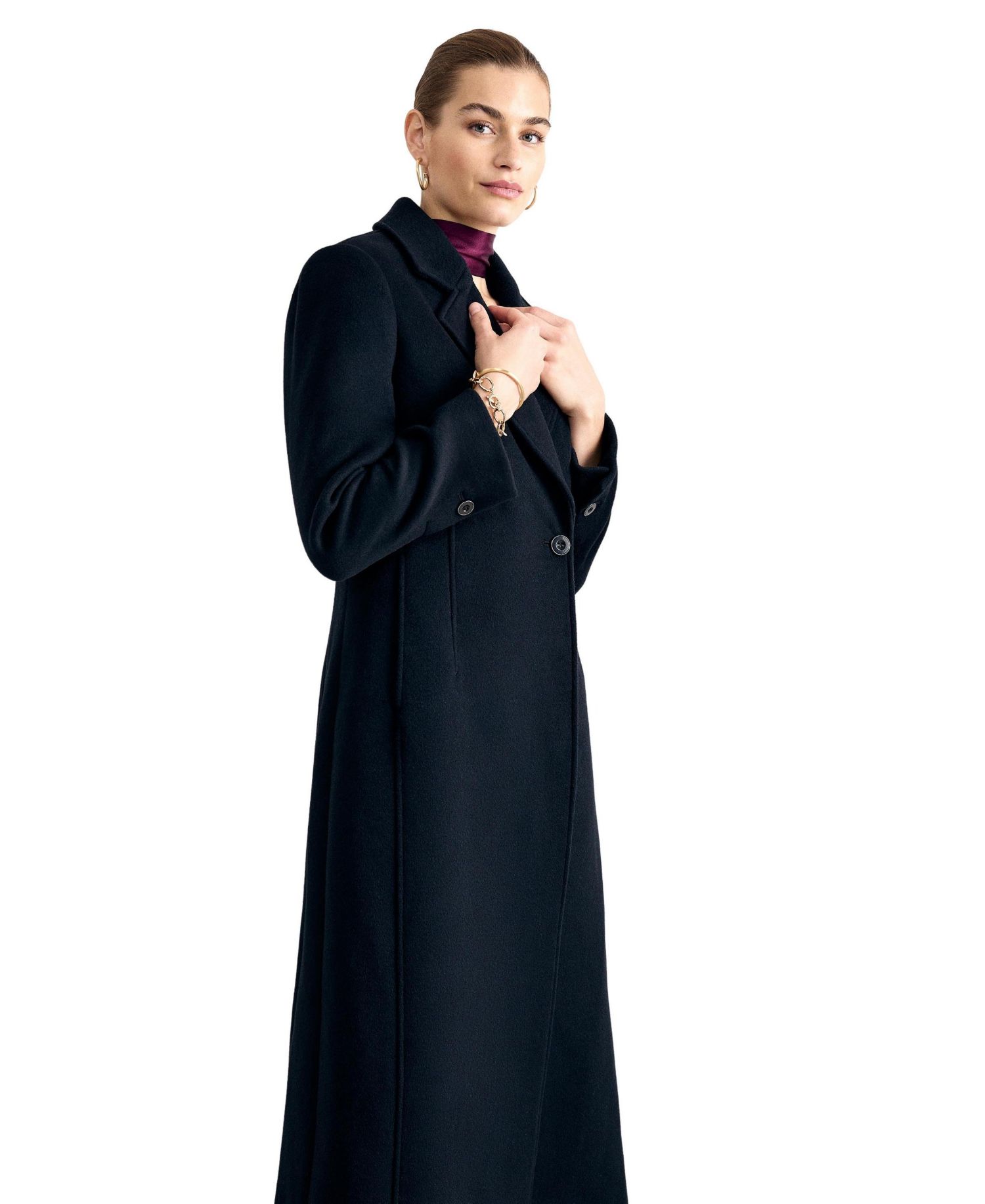 Women's Cailyn Wool-Blend Tailored Lined Maxi Coat