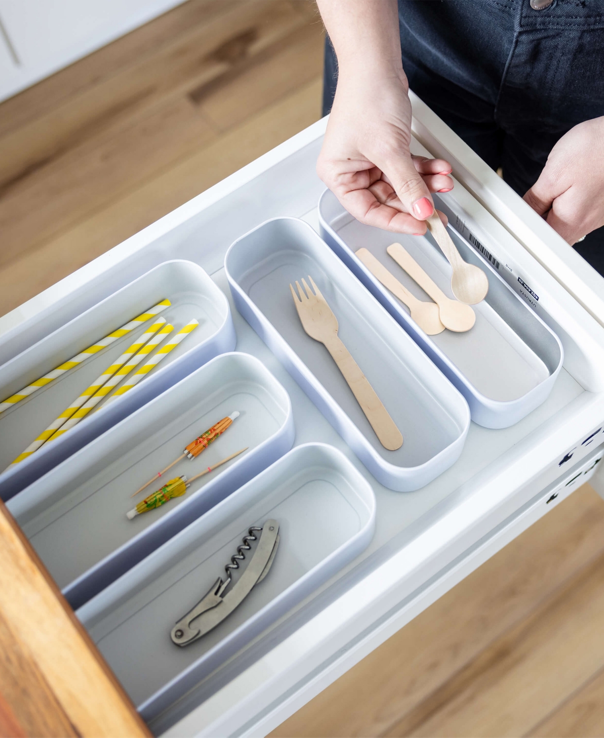 three by Metal Drawer Organizers, Set of 5
