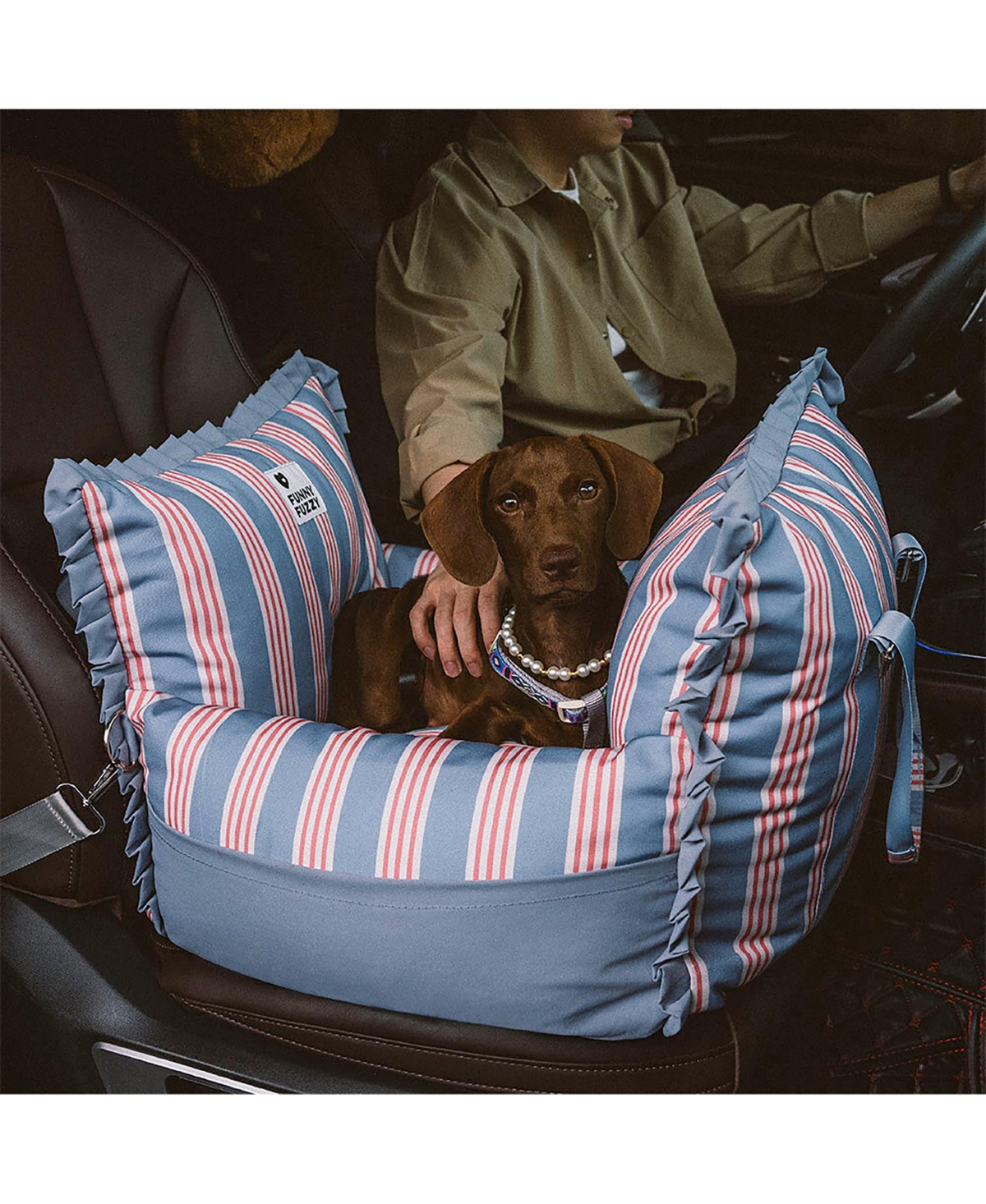 FunnyFuzzy First Class Waterproof Dog Car Single-Seat Bed