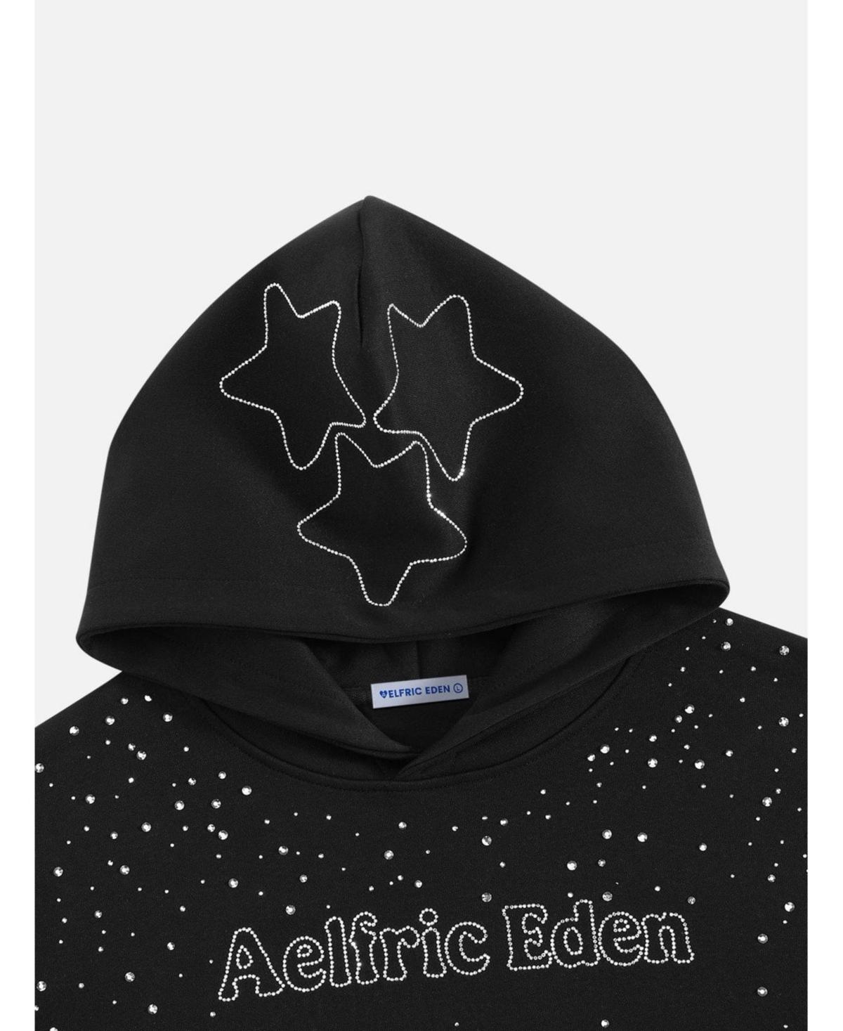 Aelfric Eden Men's Boxy Rhinestone Star Pullover Hoodie