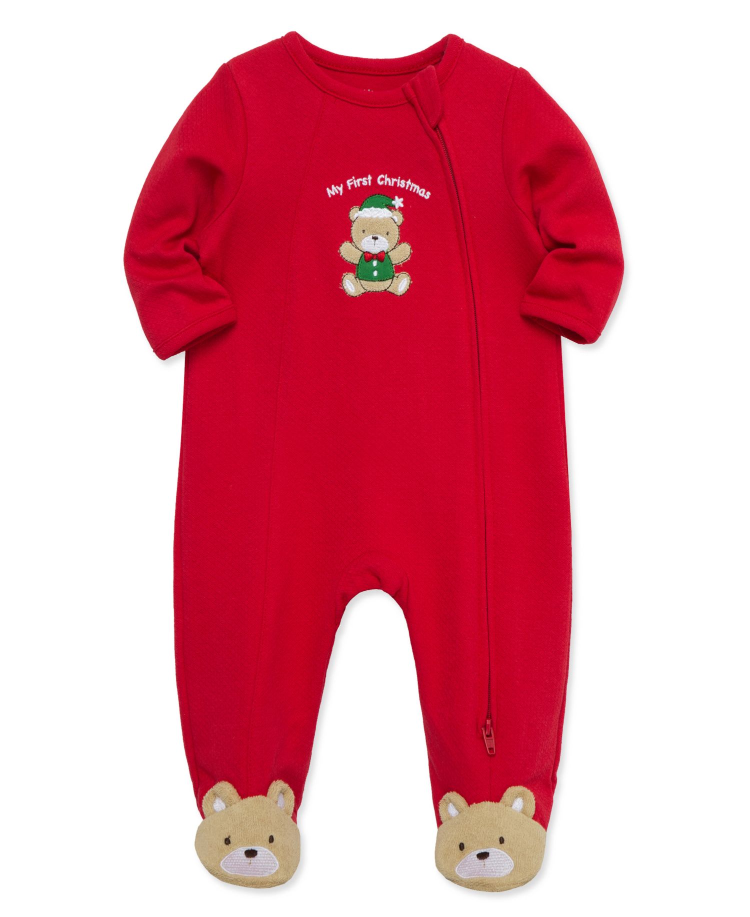 Baby Boys' Holiday Bear Graphic Footed Coveralls