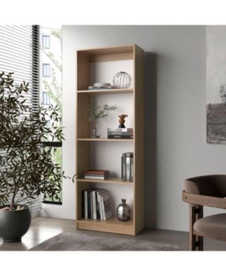 Bear Flat Bookcase with Open Storage and 4 Shelves