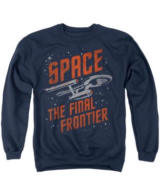 Men's Space Travel Long-Sleeve Graphic Crewneck Sweatshirt