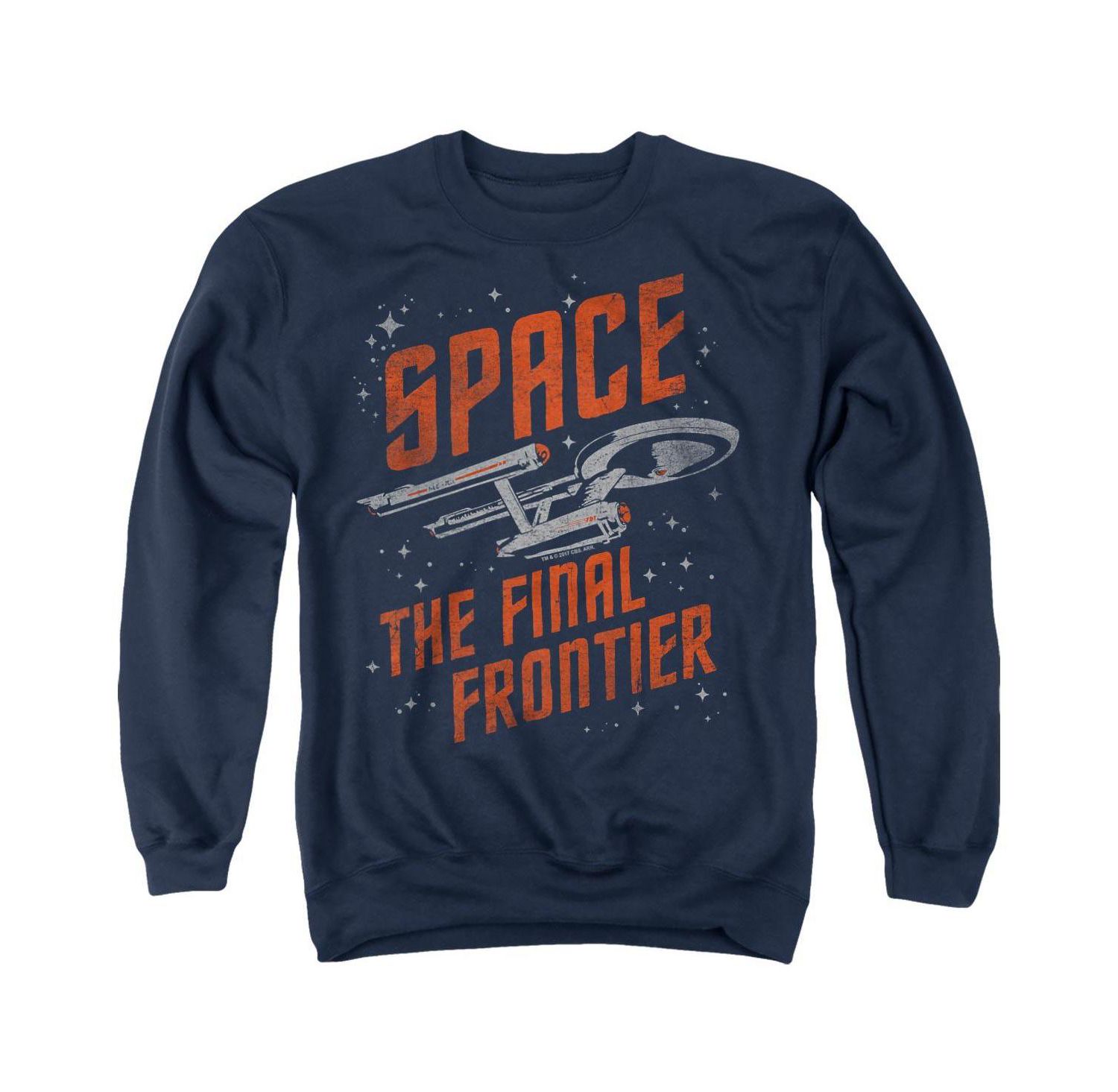 Men's Space Travel Long-Sleeve Graphic Crewneck Sweatshirt