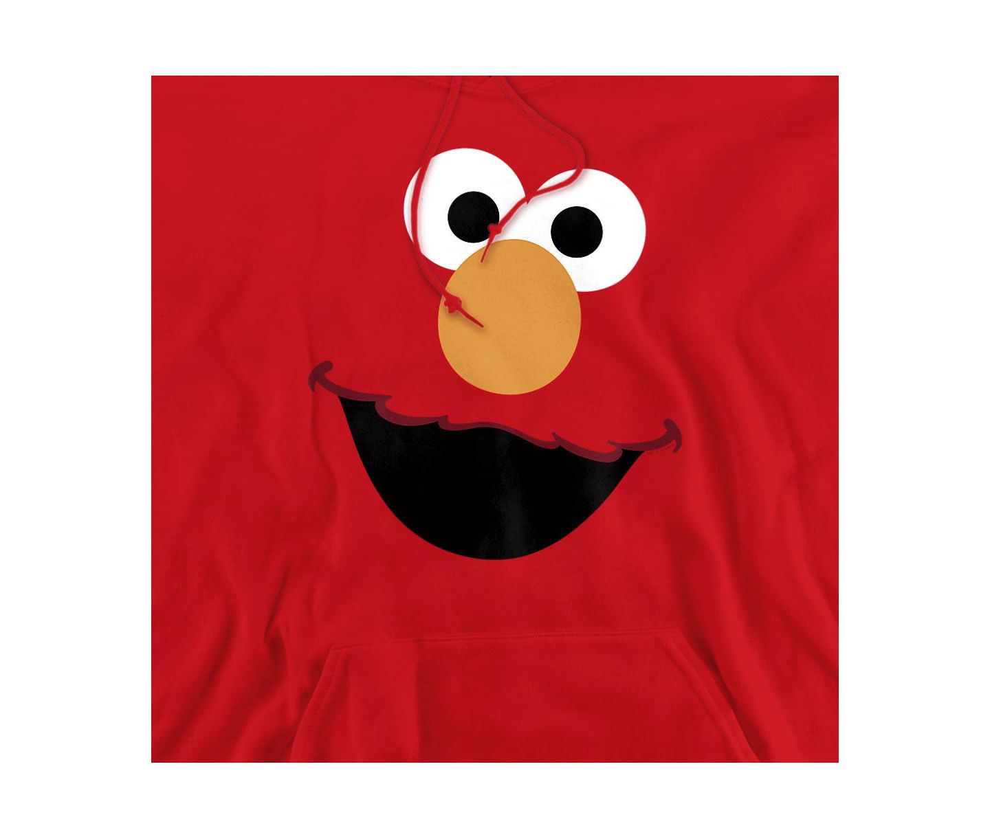 Мужское худи Sesame Street Elmo Face Graphic Pullover Long-Sleeve Cotton-Polyester Blend, цвет: Красный — фото 2