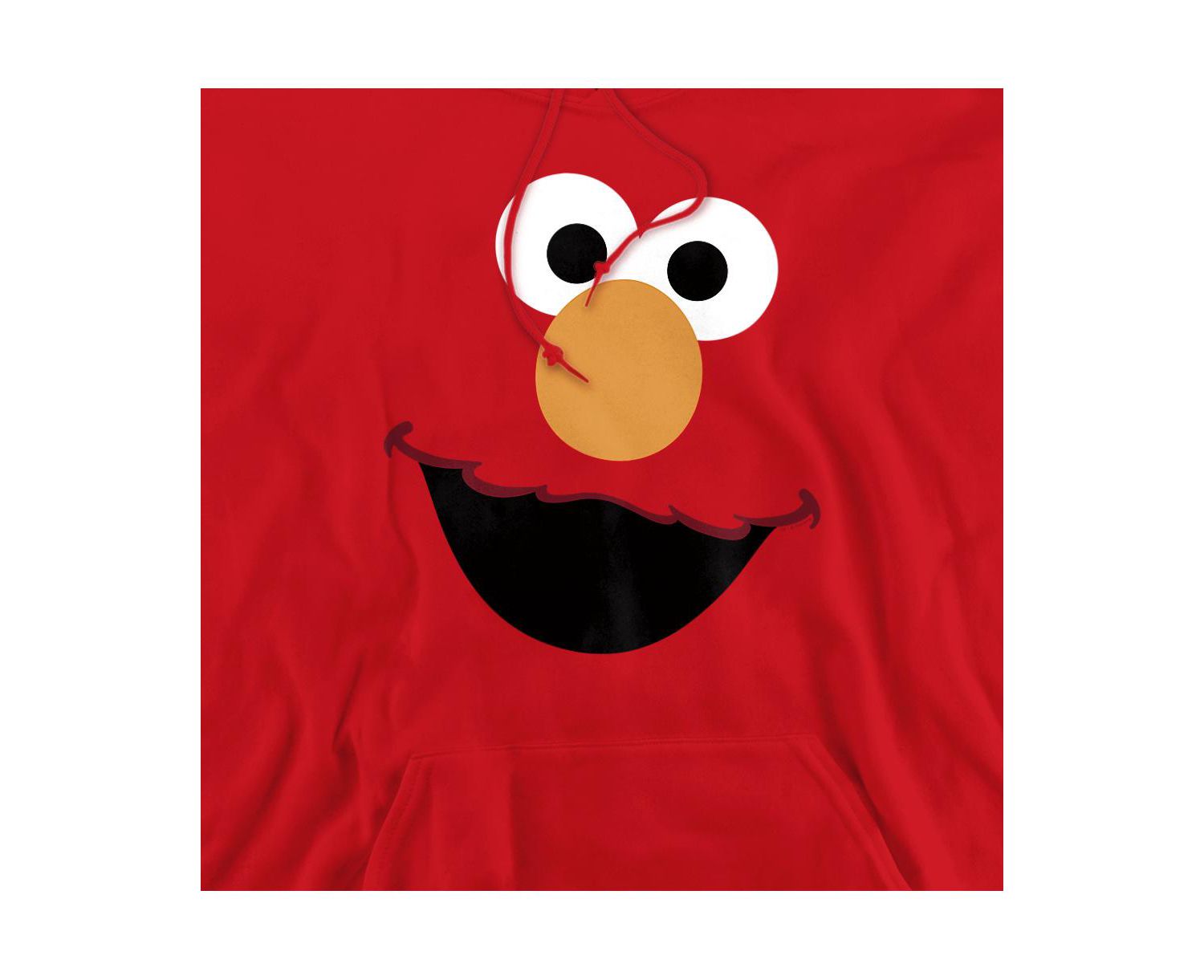 Men's Elmo Face Graphic Pullover Long-Sleeve Cotton-Polyester Blend Hoodie