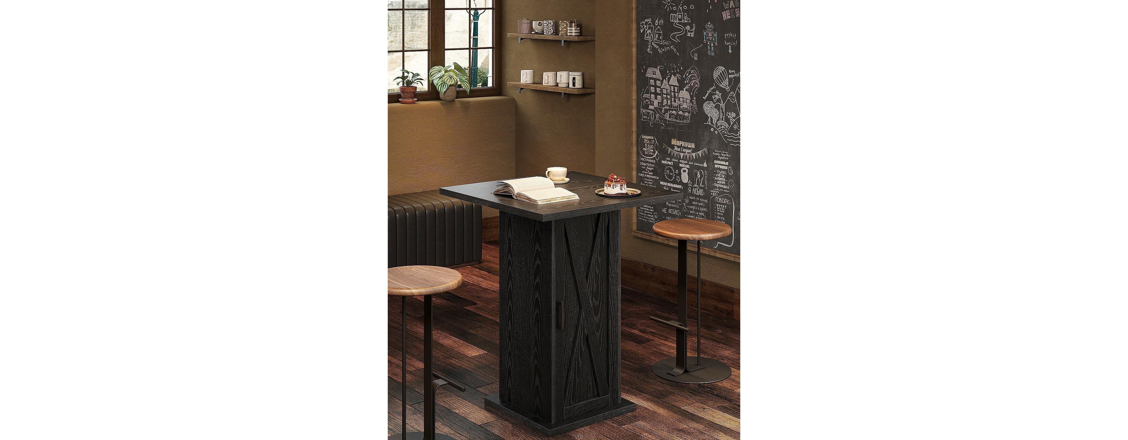 Tribesigns Bar Table, 39.4" H Square High Top Pub Table