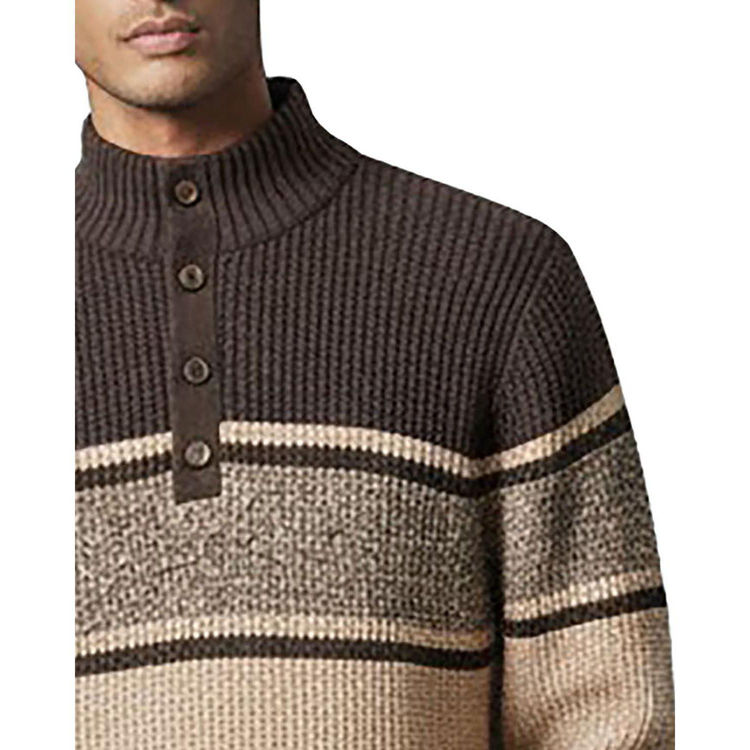 Men's Organic Mock Neck Waffle Sweater