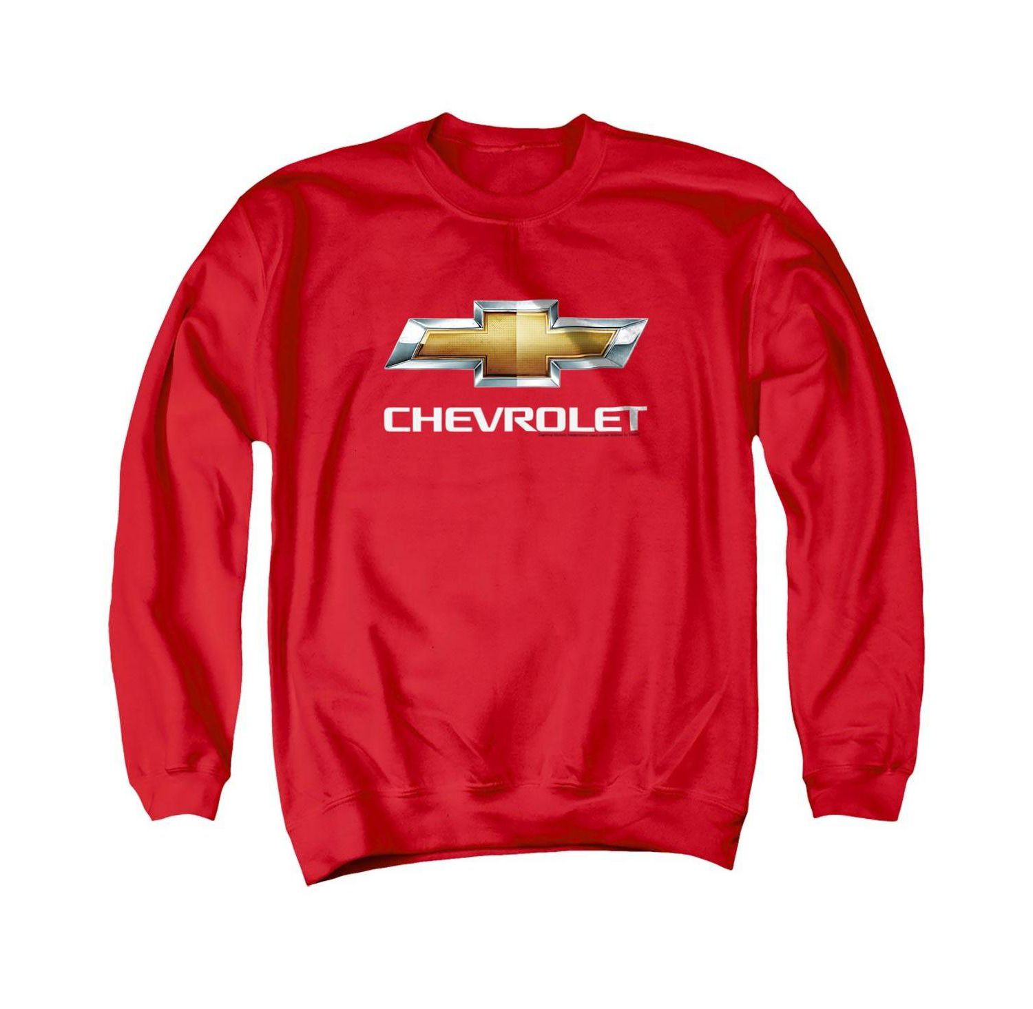 Men's Chevrolet Chevy Bowtie Stacked Long-Sleeve Graphic Crewneck Sweatshirt