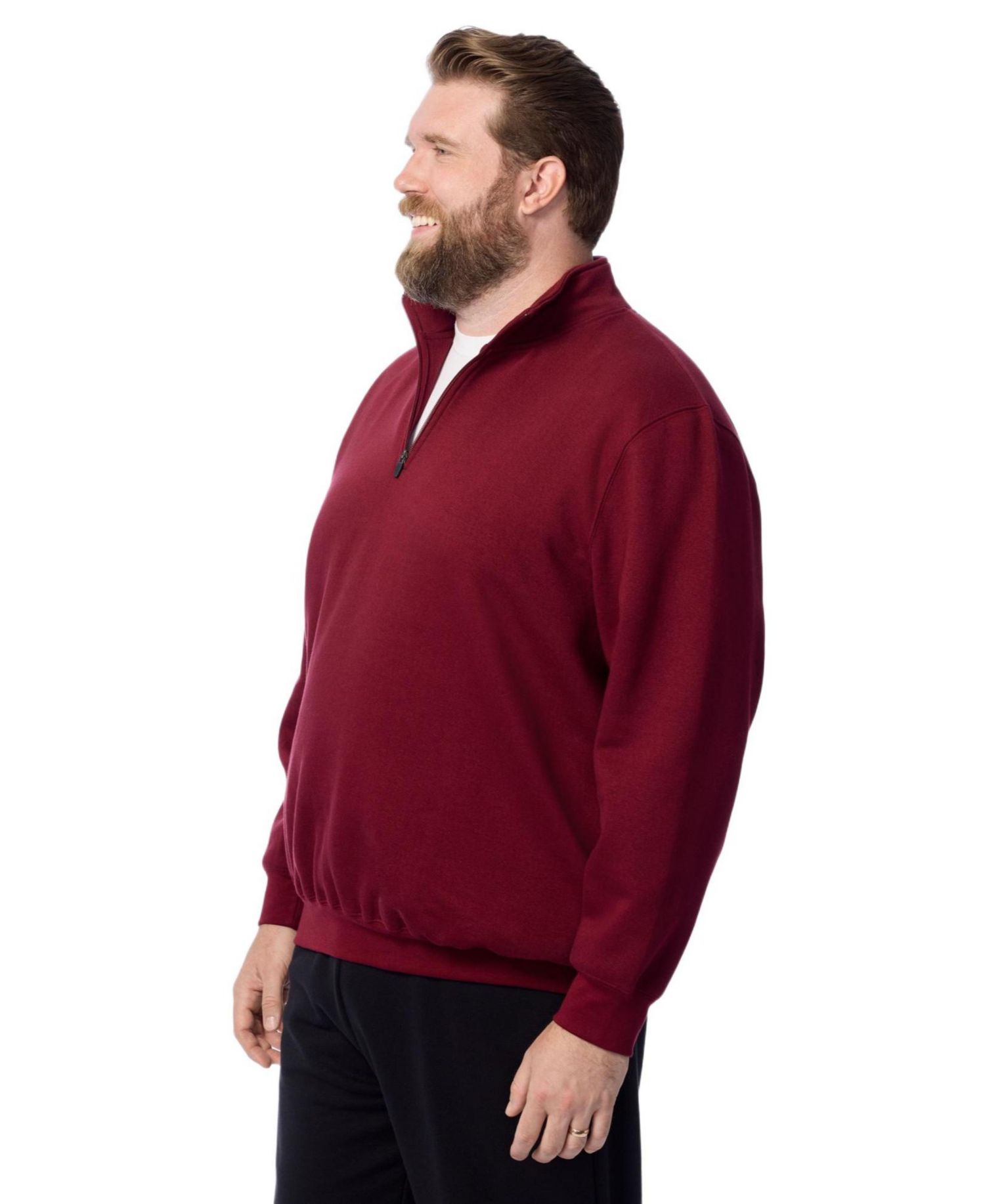 Men's Big & Tall Quarter-Zip Fleece Sweatshirt