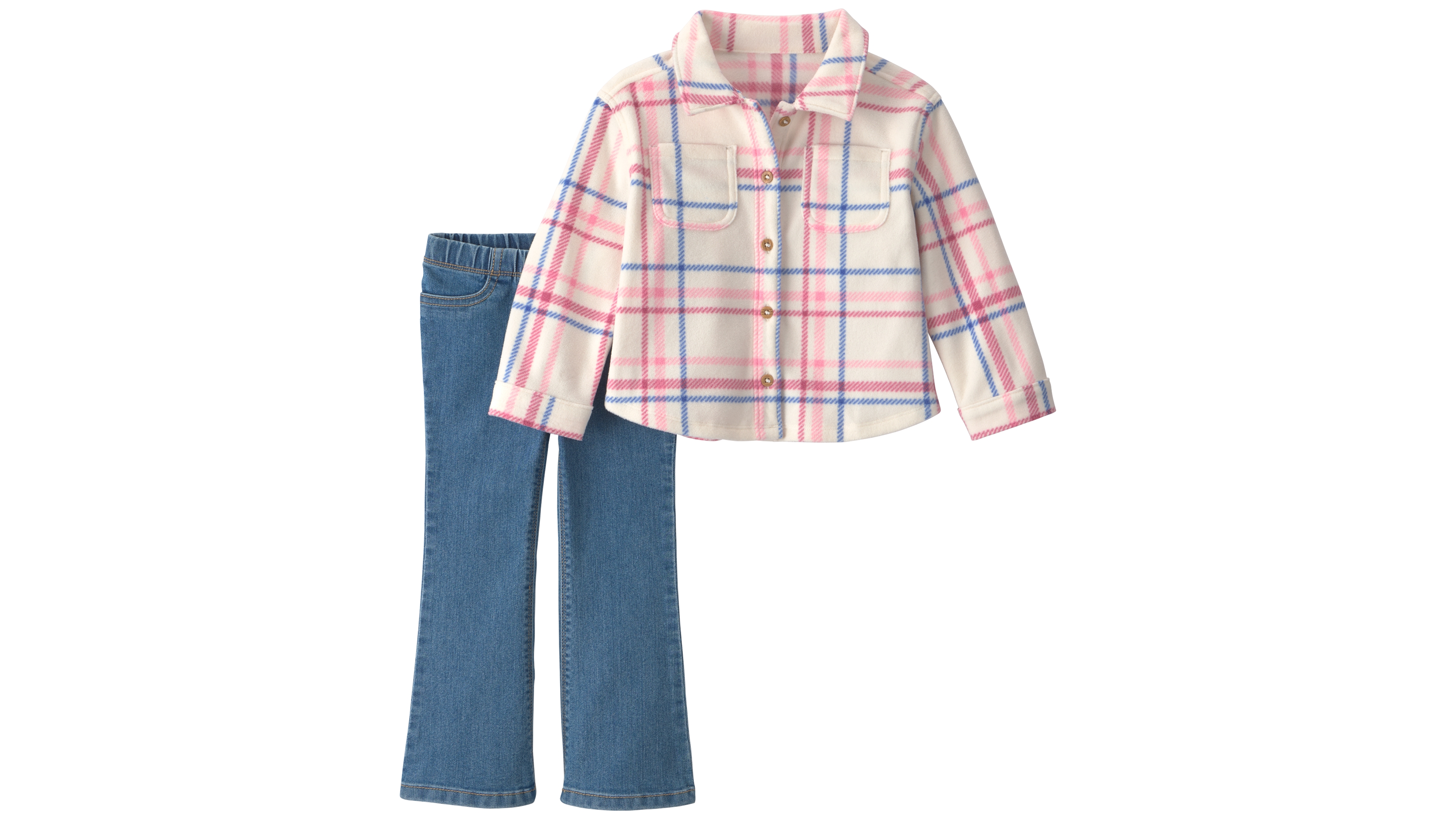 Carter's Baby Girls' Plaid Fleece Shirt and Jeans, 2-Piece Set