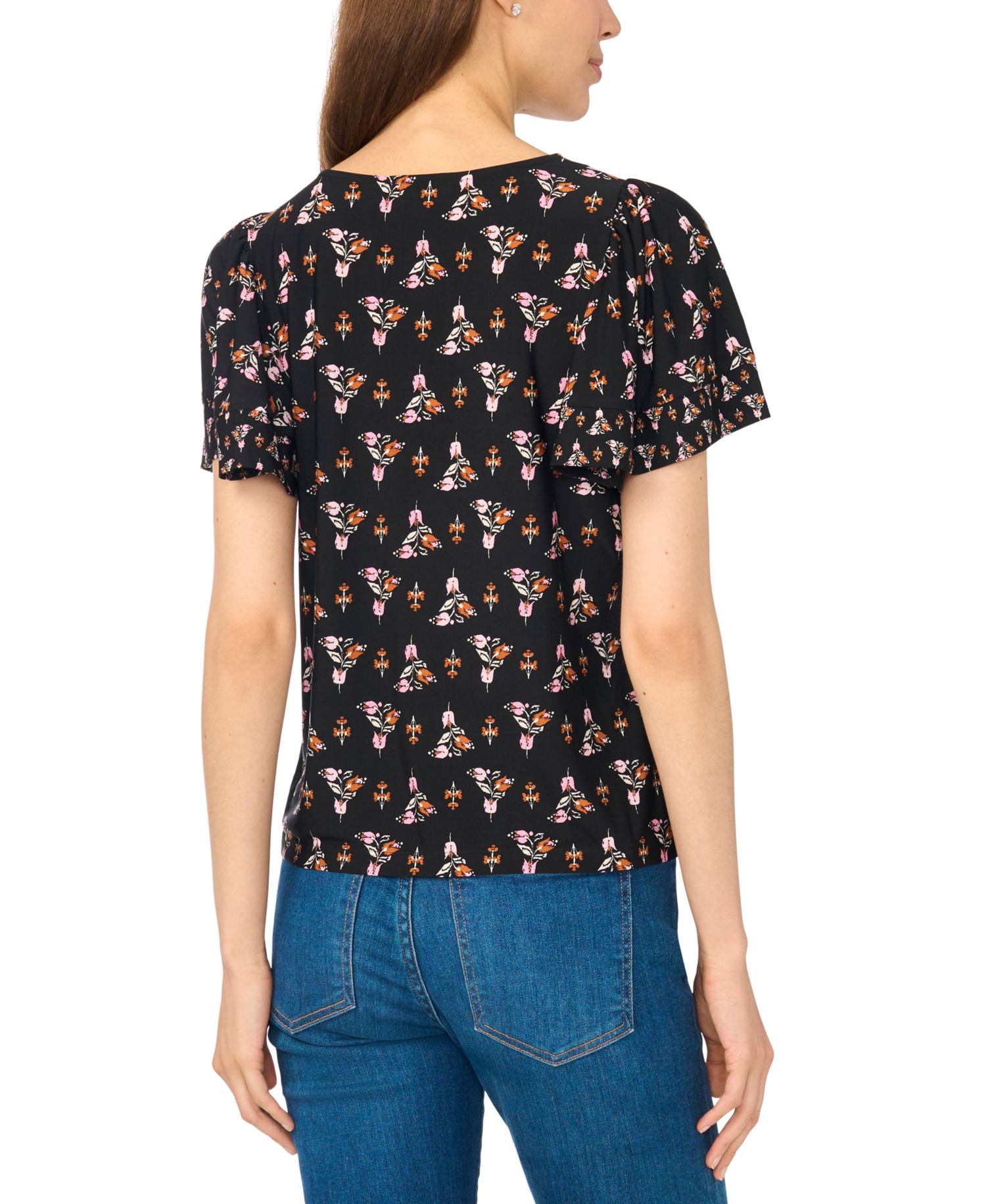 Women's Shirred Short-Sleeve Crew Neck Blouse