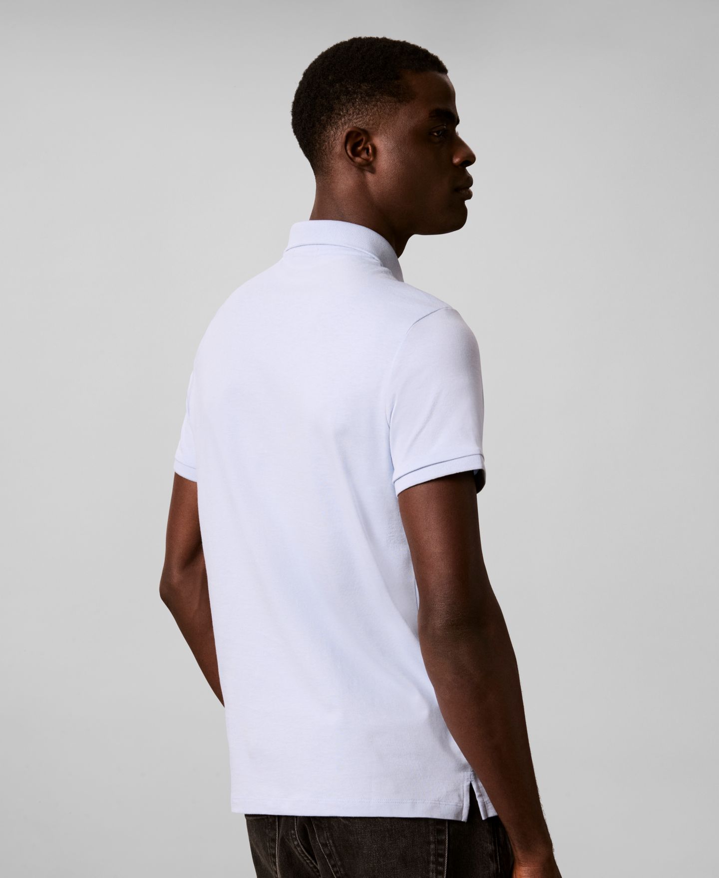 Мужское поло Calvin Klein Solid Polo Shirt, цвет: Синий, вариант 1 — фото 5