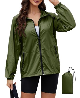 Women's Lightweight Packable Hooded Rain Jacket