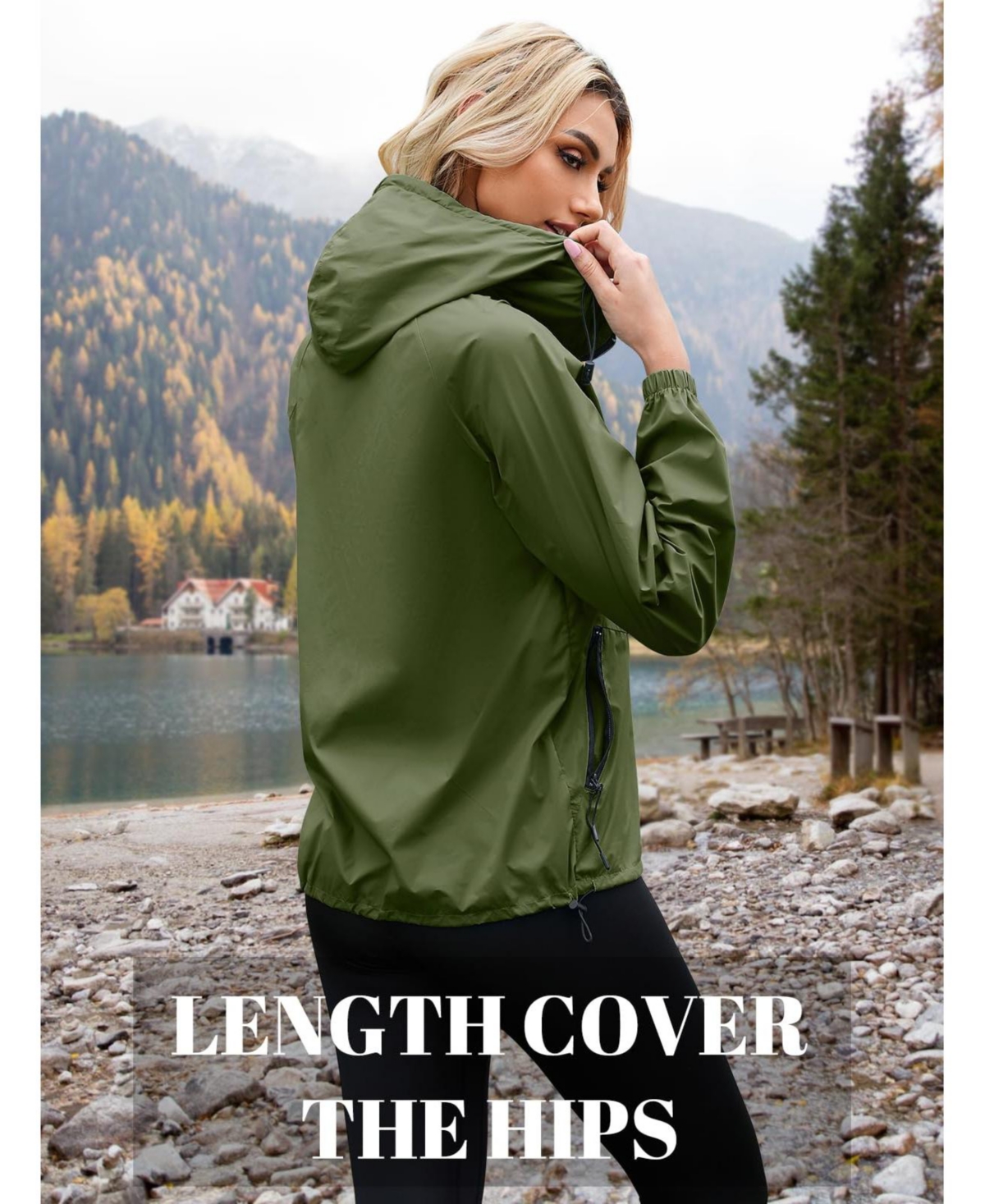 Piscifun Women's Lightweight Packable Waterproof Rain Jacket